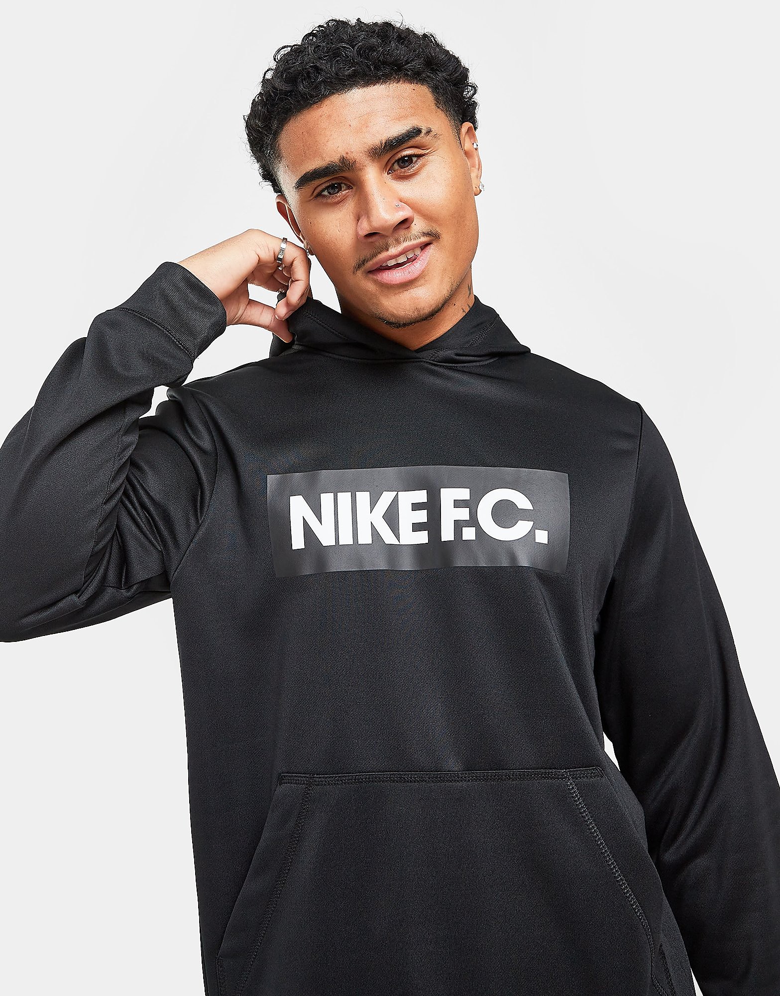

Nike F.C. Overhead Hoodie - Black/White/White - Mens, Black/White/White