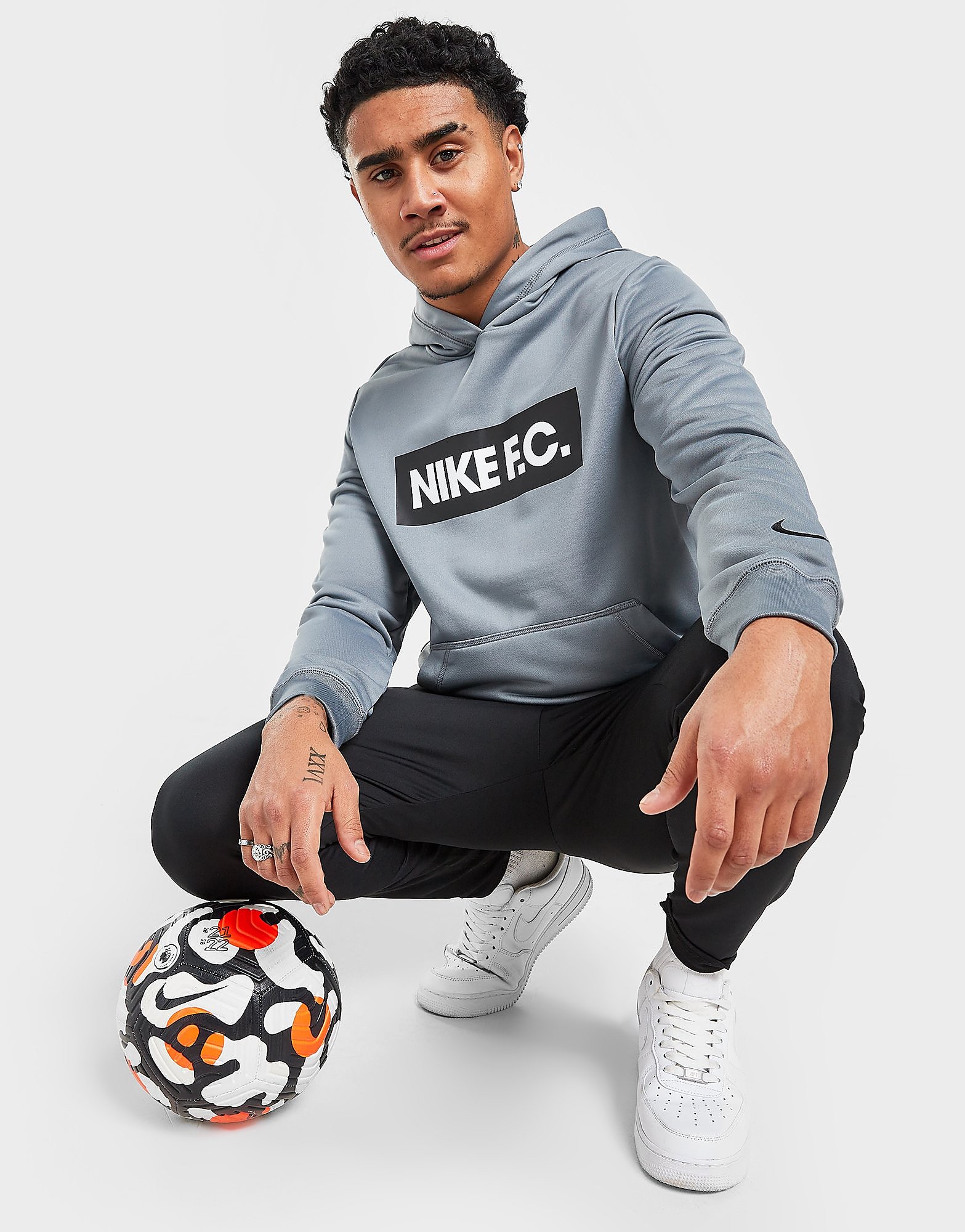 

Nike F.C. Overhead Hoodie - Cool Grey/White/Black - Mens, Cool Grey/White/Black