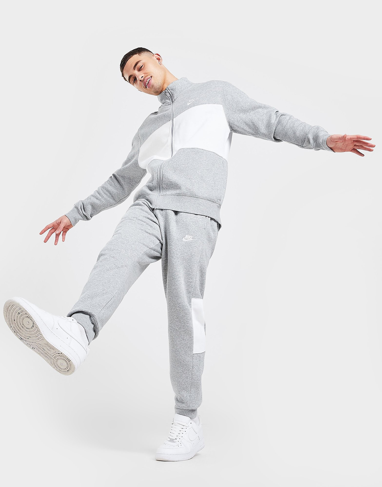 

Nike Apollo Fleece Tracksuit - Dark Grey Heather/White/White, Dark Grey Heather/White/White