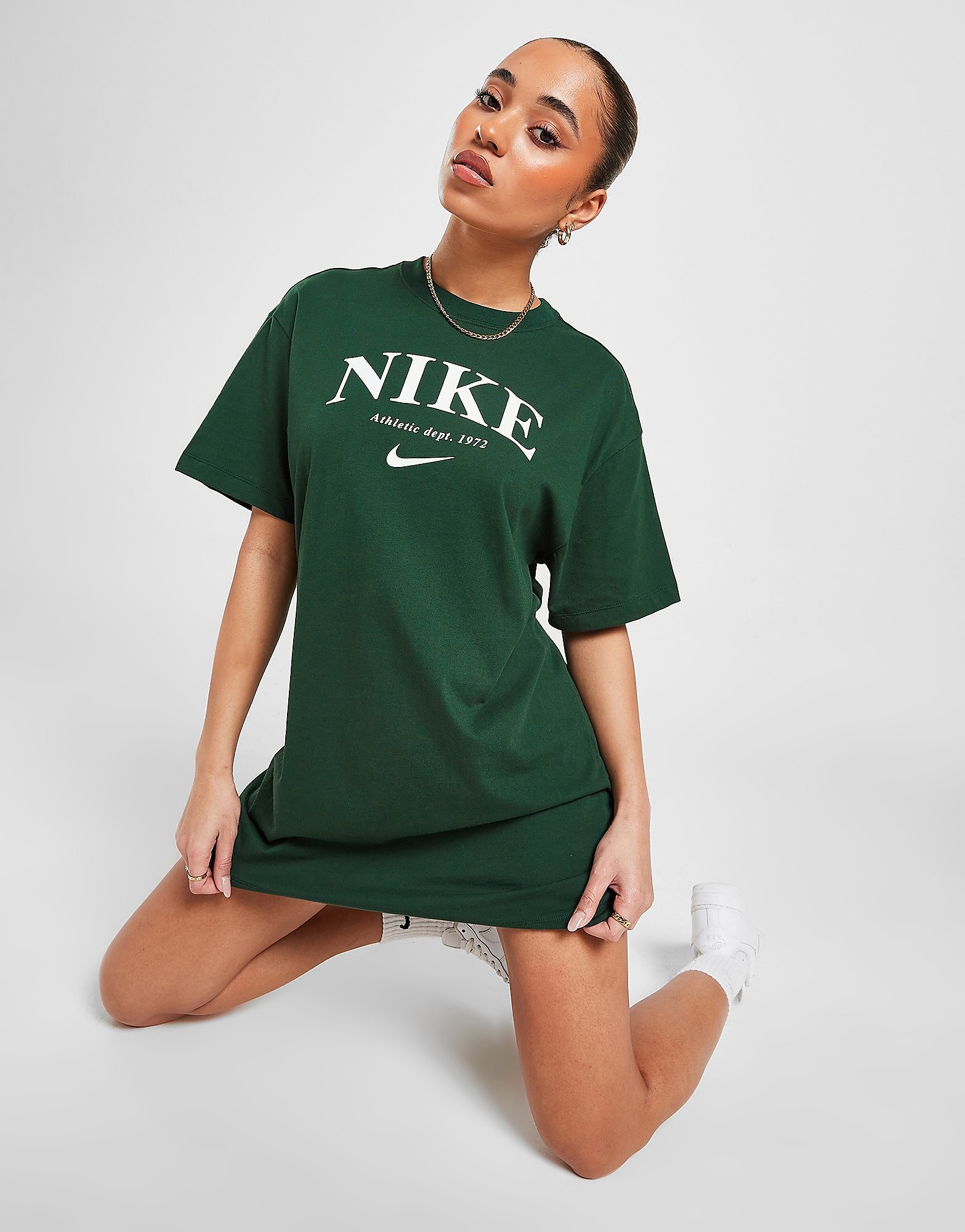

Nike Sportswear Short-Sleeve Graphic Dress - Only at JD - Pro Green/White - Womens, Pro Green/White