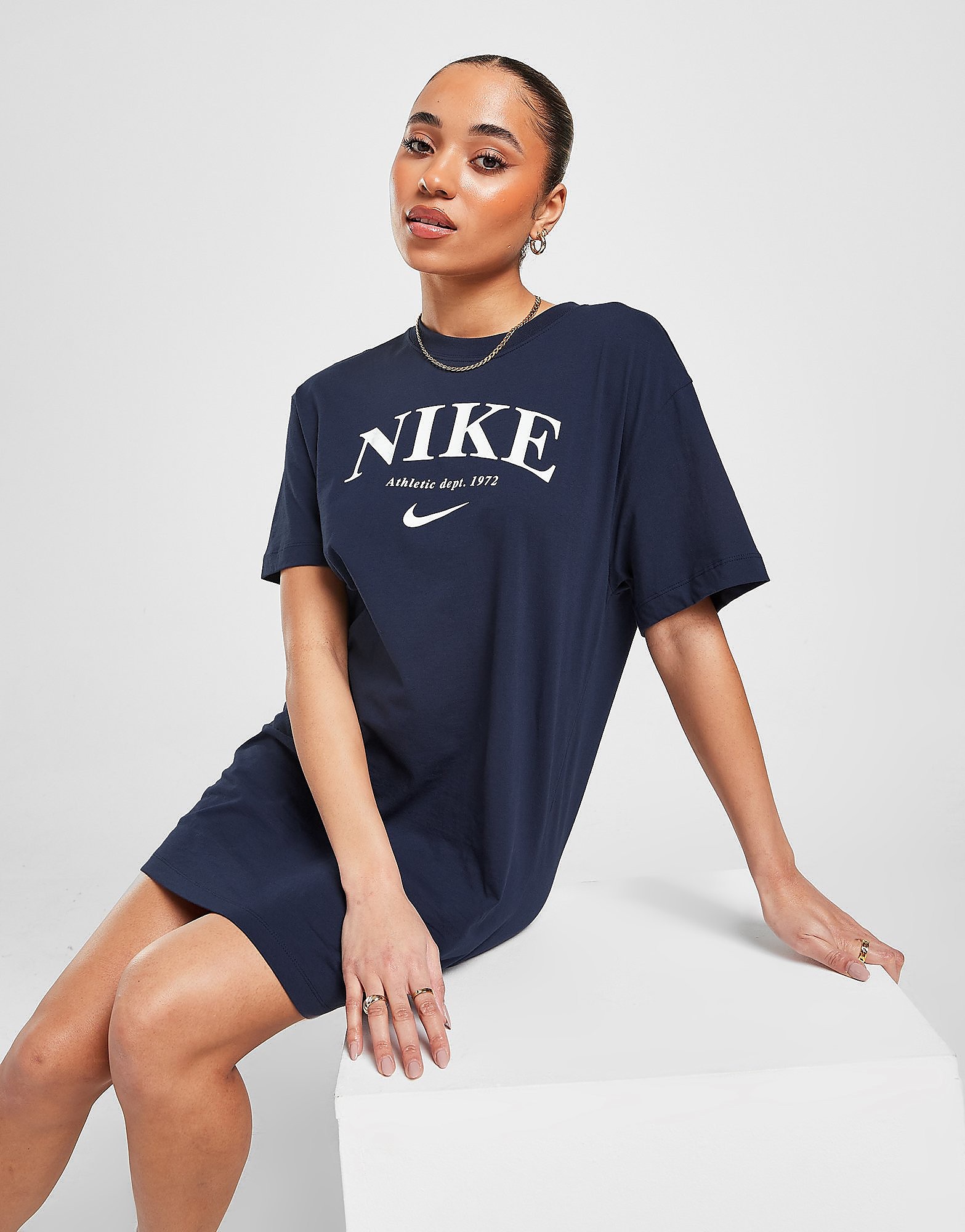 

Nike Sportswear Short-Sleeve Graphic Dress - Navy/White - Womens, Navy/White