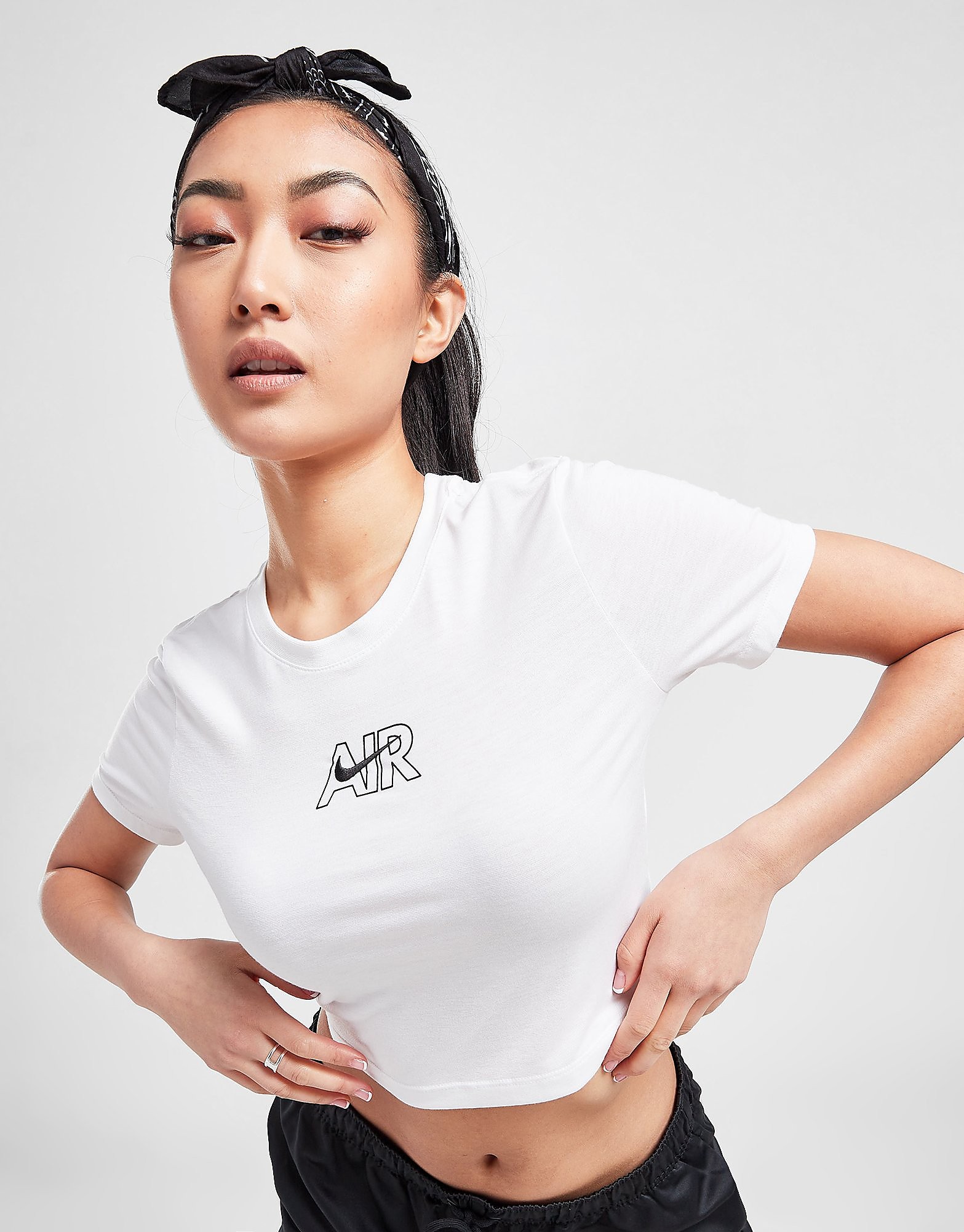 

Nike Air Slim Crop T-Shirt - White - Womens, White