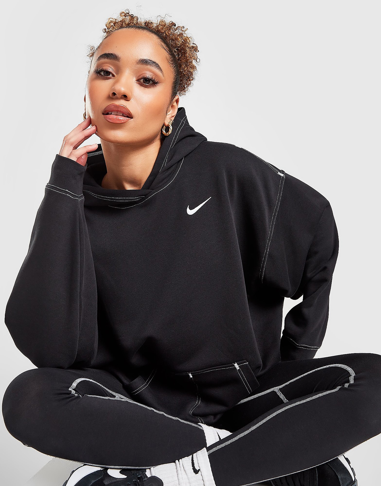 

Nike Sportswear Swoosh Oversized Hoodie - Black/Black/White/White - Womens, Black/Black/White/White