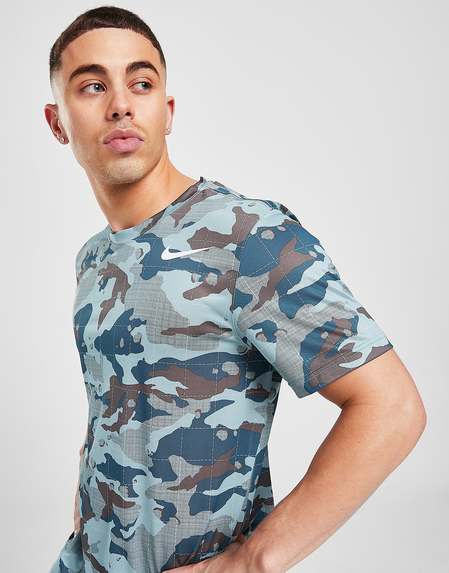 

Nike Training Camo All Over Print T-Shirt - Ocean Cube, Ocean Cube