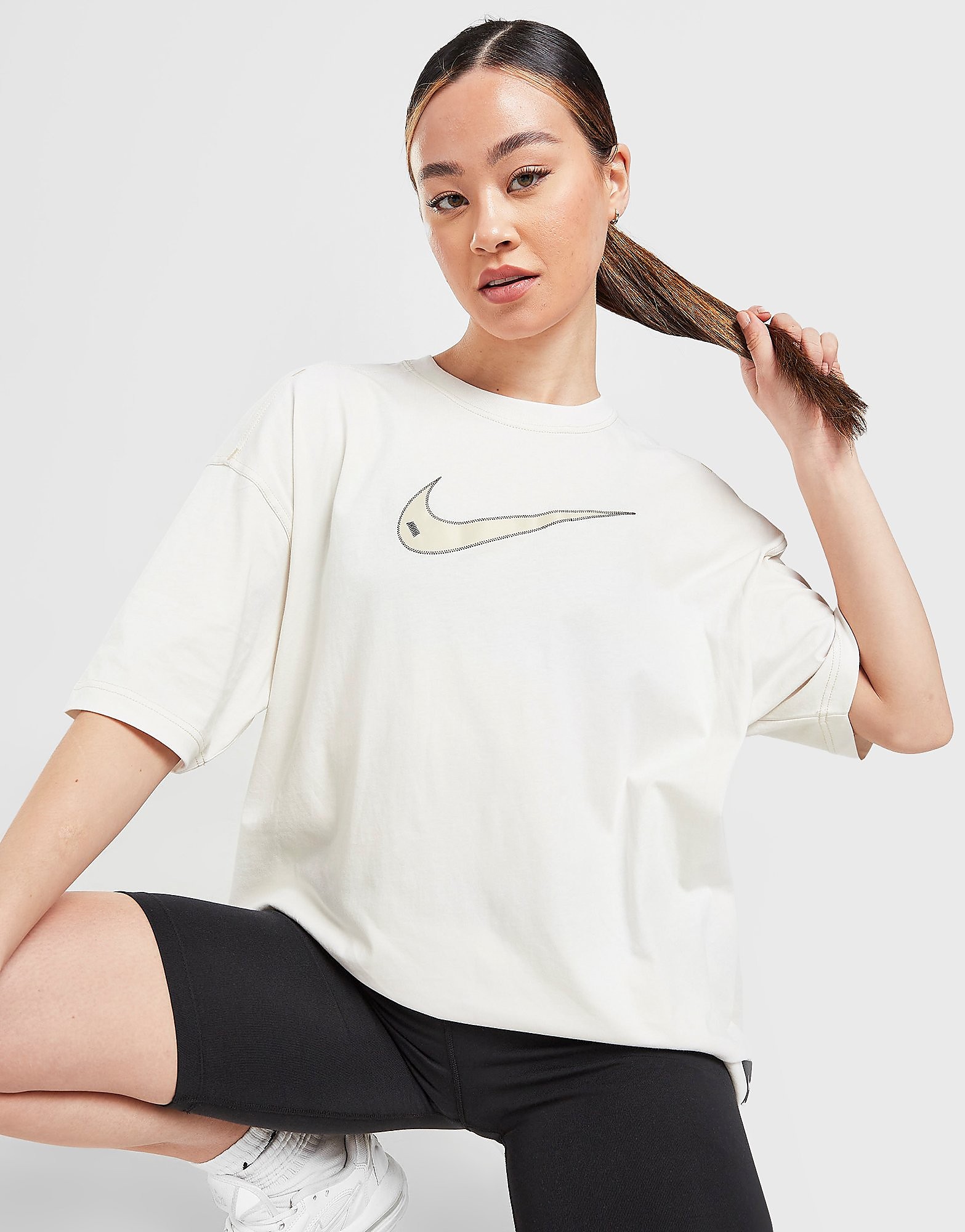 

Nike Sportswear Swoosh Short-Sleeve Top Women's - Phantom/Black/Sand Drift/Sand Drift, Phantom/Black/Sand Drift/Sand Drift