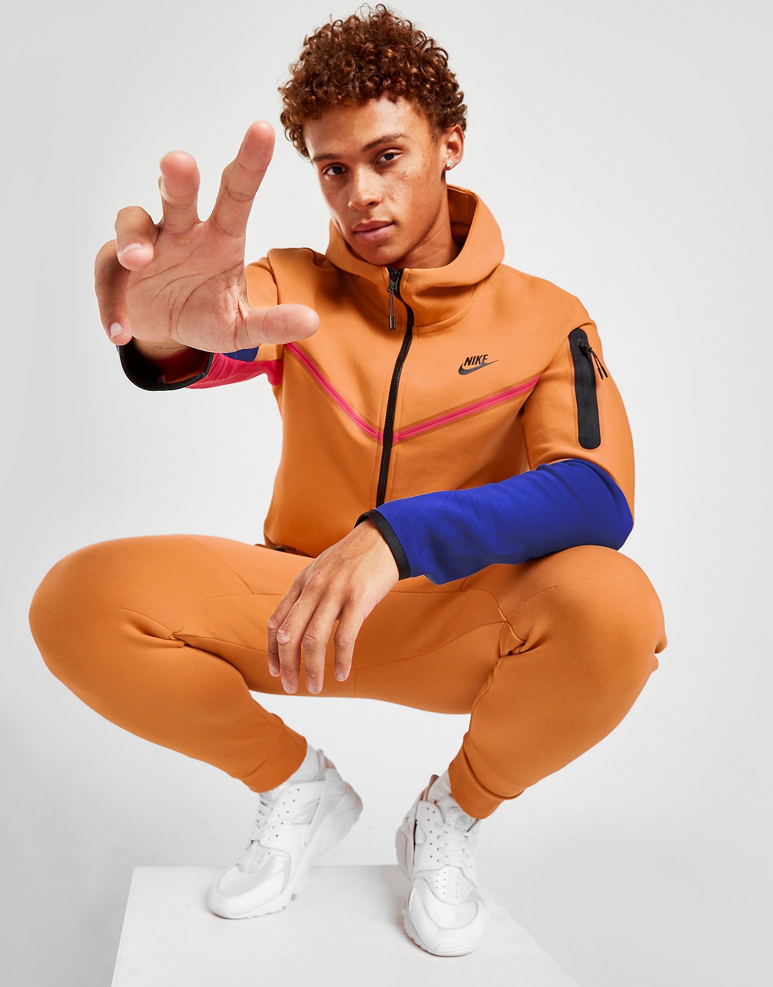 

Nike Tech Fleece Full Zip Hoodie - Orange - Mens, Orange