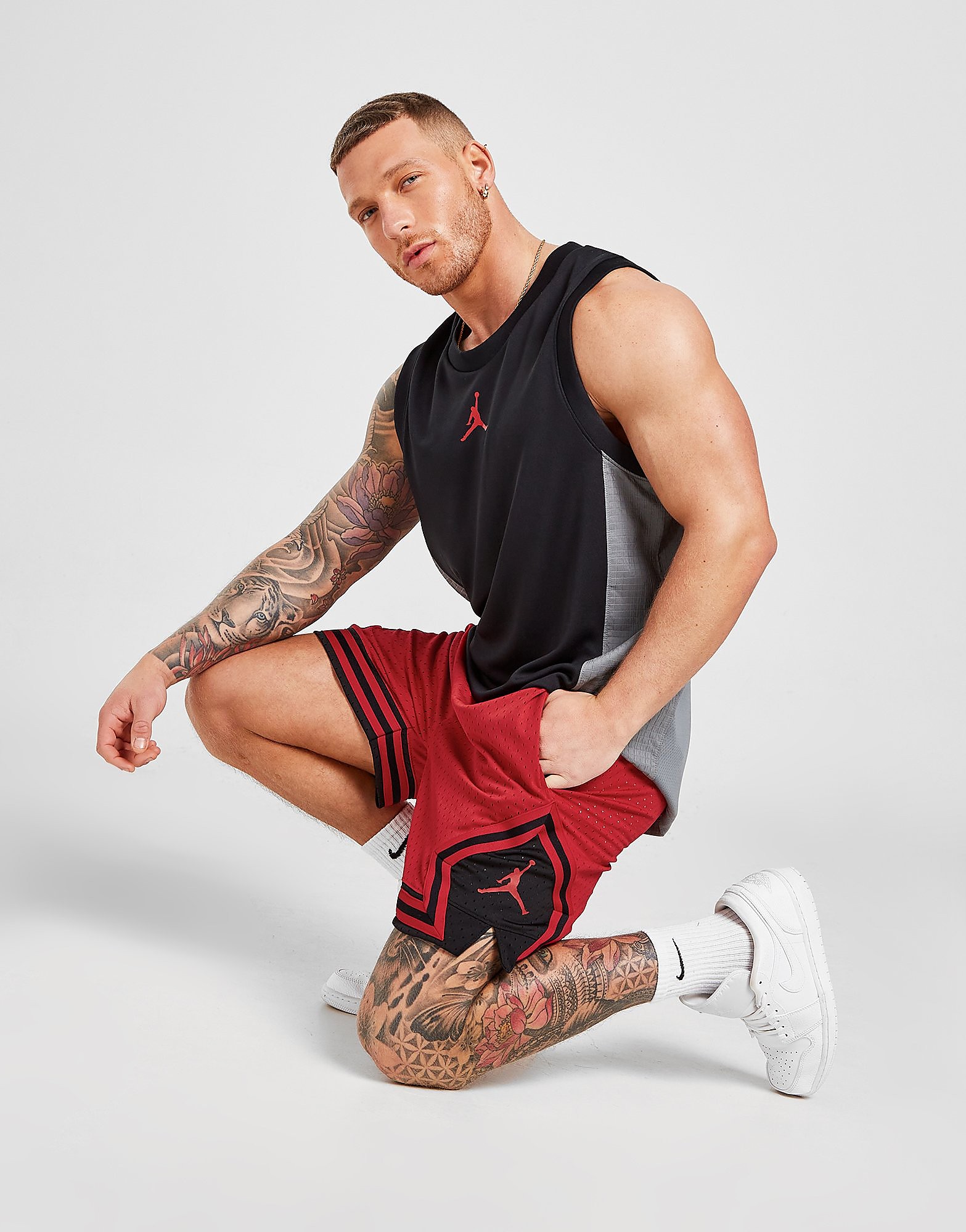 

Jordan Diamond Shorts - Gym Red/Black/Gym Red/Gym Red - Mens, Gym Red/Black/Gym Red/Gym Red
