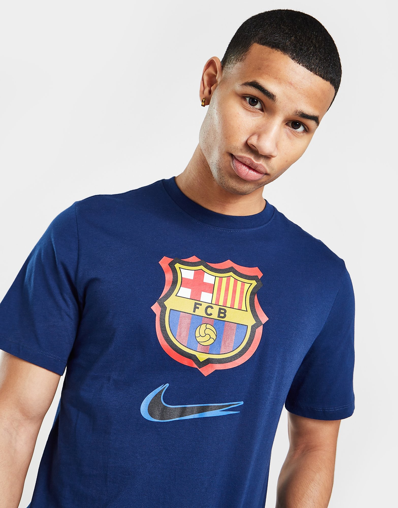

Nike FC Barcelona Crest Short Sleeve T-Shirt - Blue Void - Mens, Blue Void