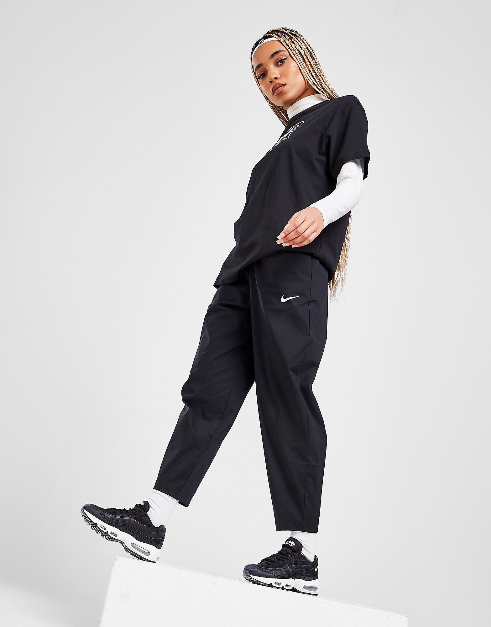 

Nike Phoenix Woven Track Pants - Black/White - Womens, Black/White