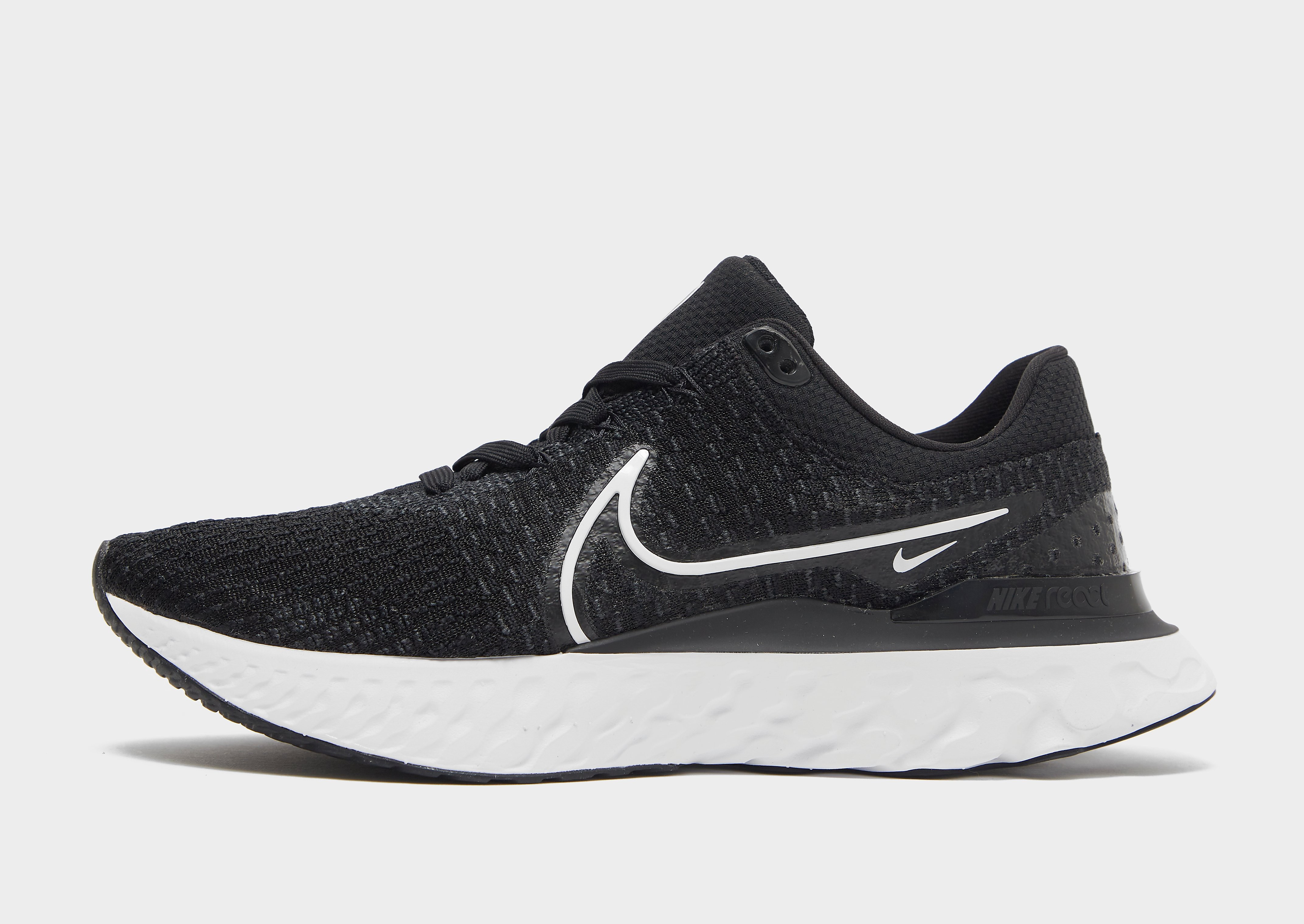 Nike React Infinity Run Flyknit 3 - Black/White - Mens, Black/White