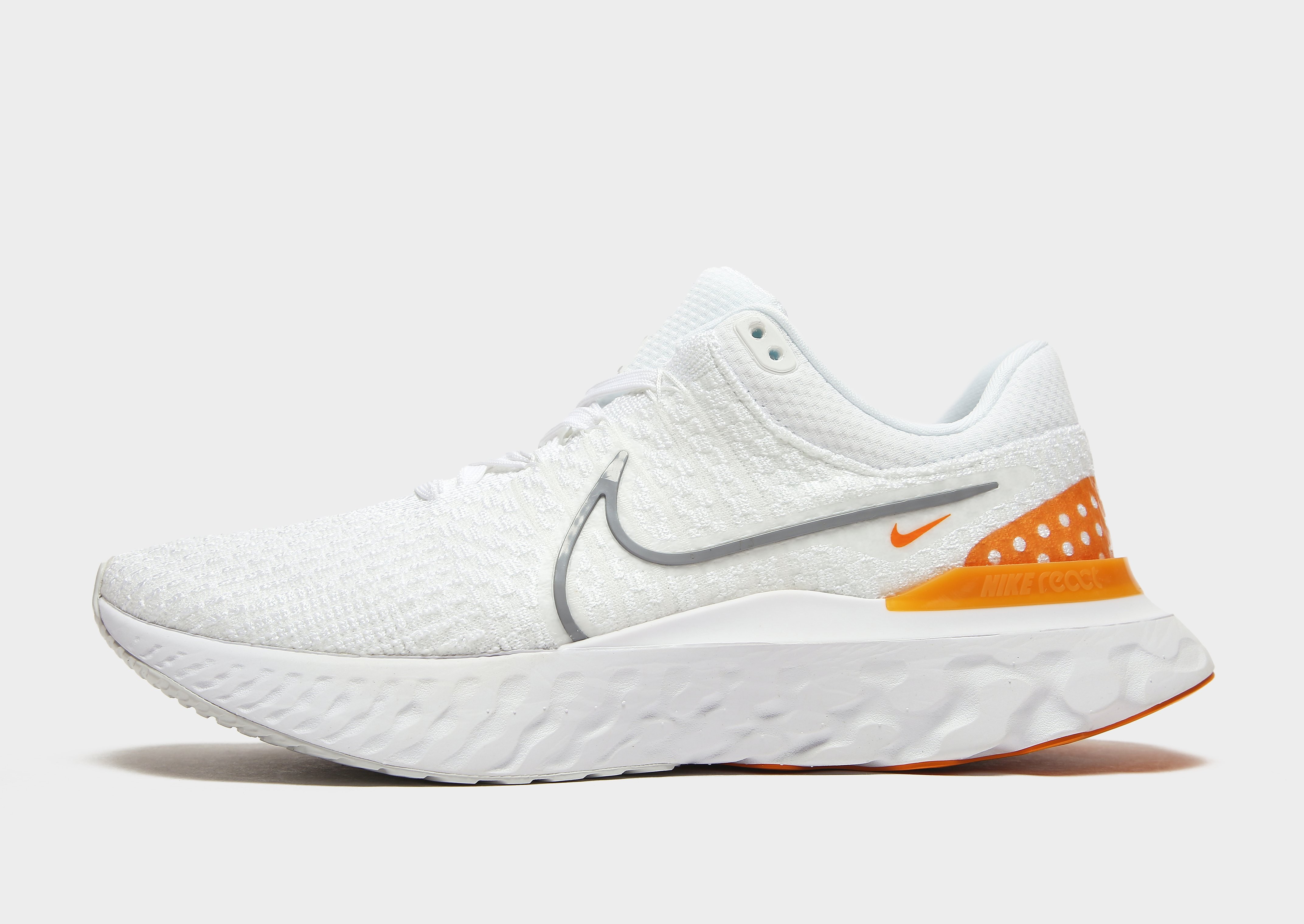 

Nike React Infinity Run Flyknit 3 - White/Orange - Mens, White/Orange