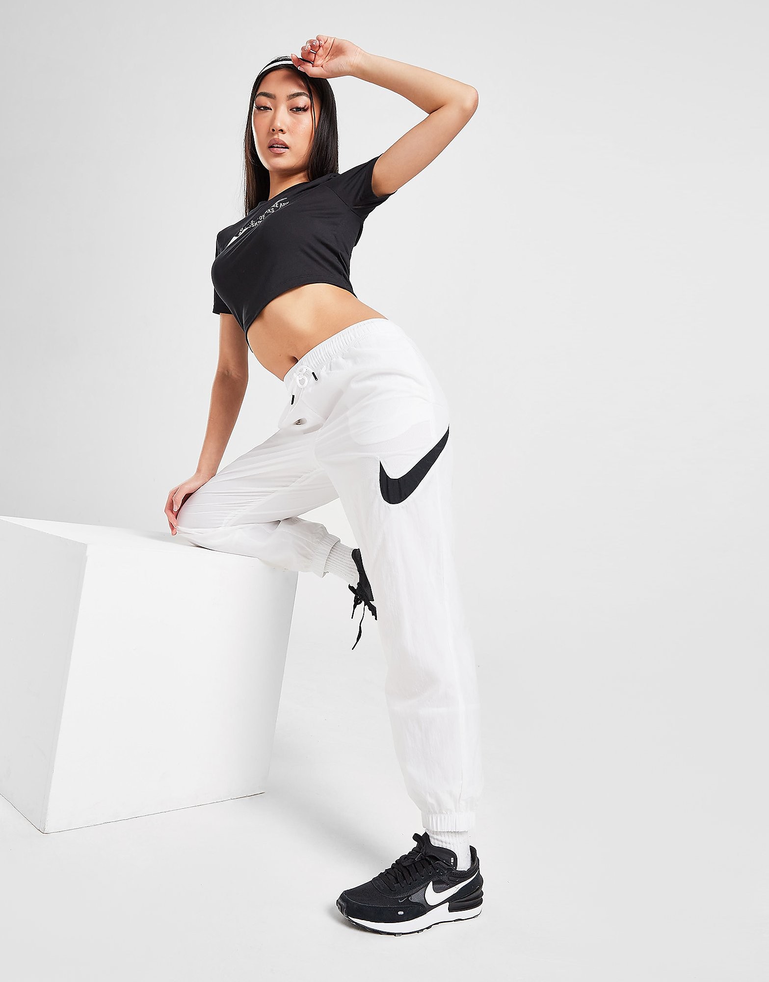 

Nike Woven Track Pants - White/Black - Womens, White/Black
