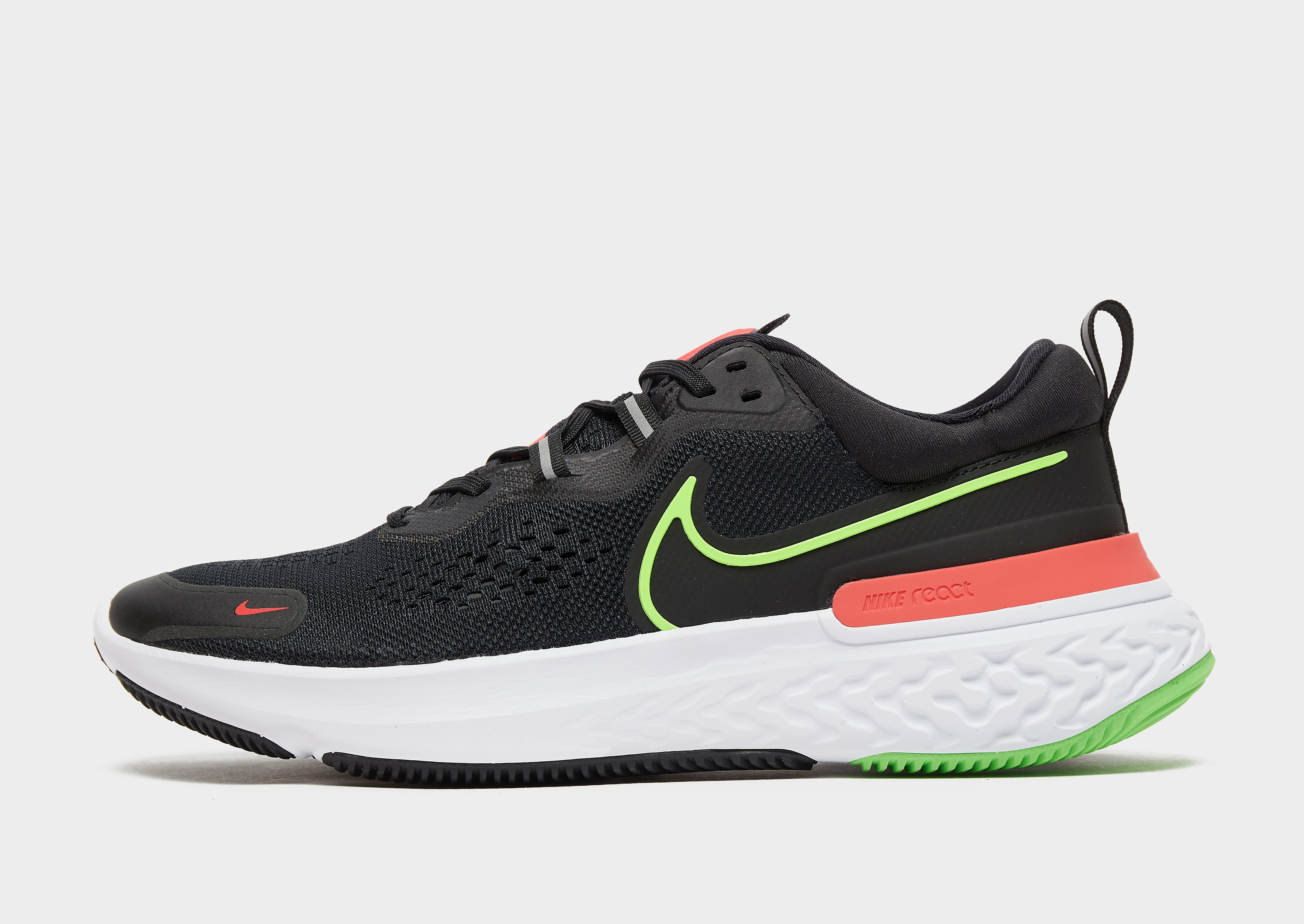 Nike React Miler 2 - Black/Siren Red/White/Green Strike - Mens, Black/Siren Red/White/Green Strike