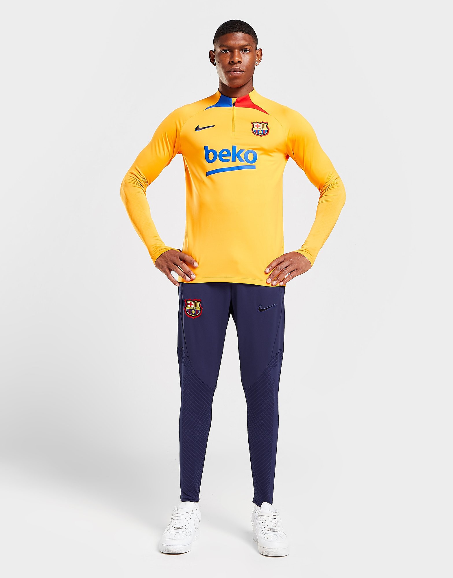 Nike FC Barcelona Strike Track Pants - Blue Void/Vivid Orange/Black - Mens, Blue Void/Vivid Orange/Black