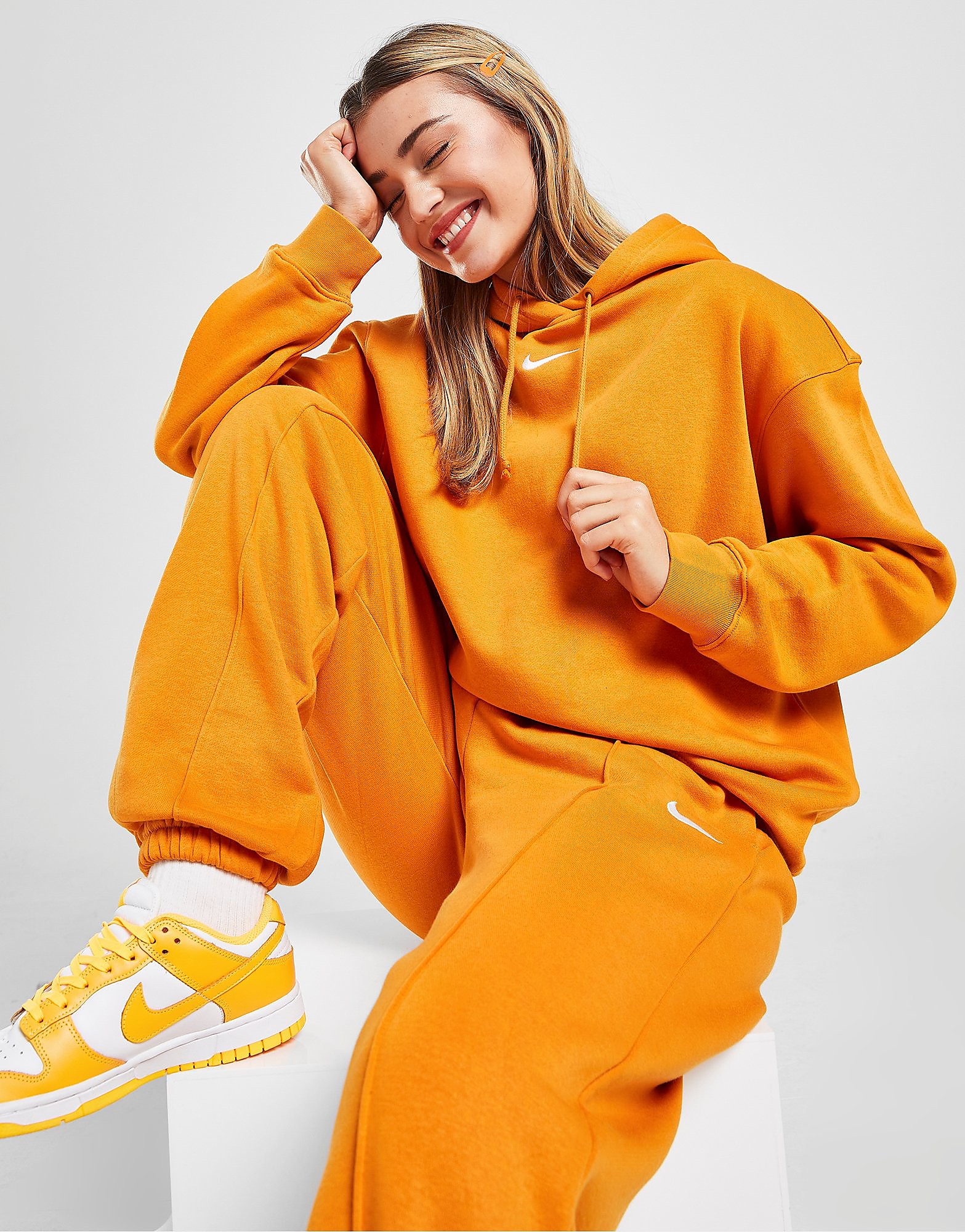 

Nike Sportswear Oversized Fleece Hoodie - Light Curry/White - Womens, Light Curry/White