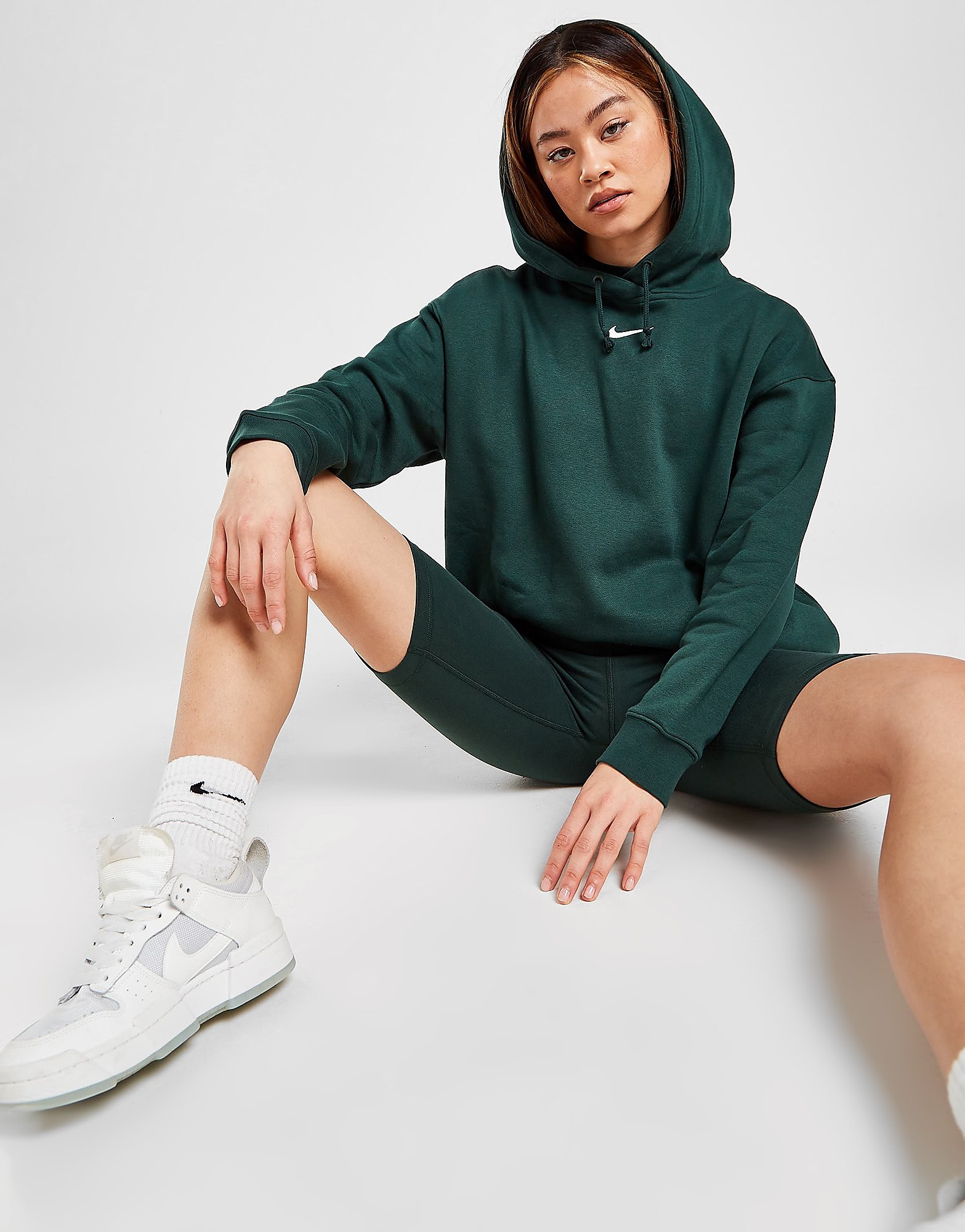 

Nike Sportswear Oversized Fleece Hoodie - Pro Green/White - Womens, Pro Green/White