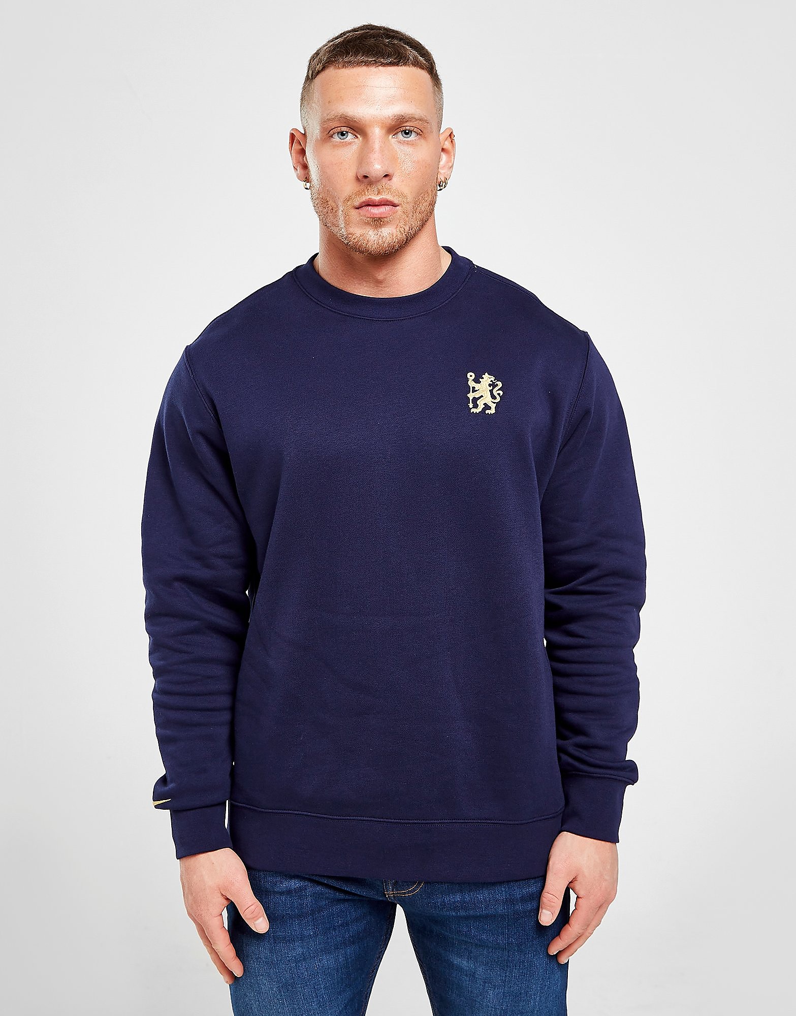 

Nike Sportswear Chelsea FC Crew Sweatshirt - Blackened Blue/Jersey Gold - Mens, Blackened Blue/Jersey Gold