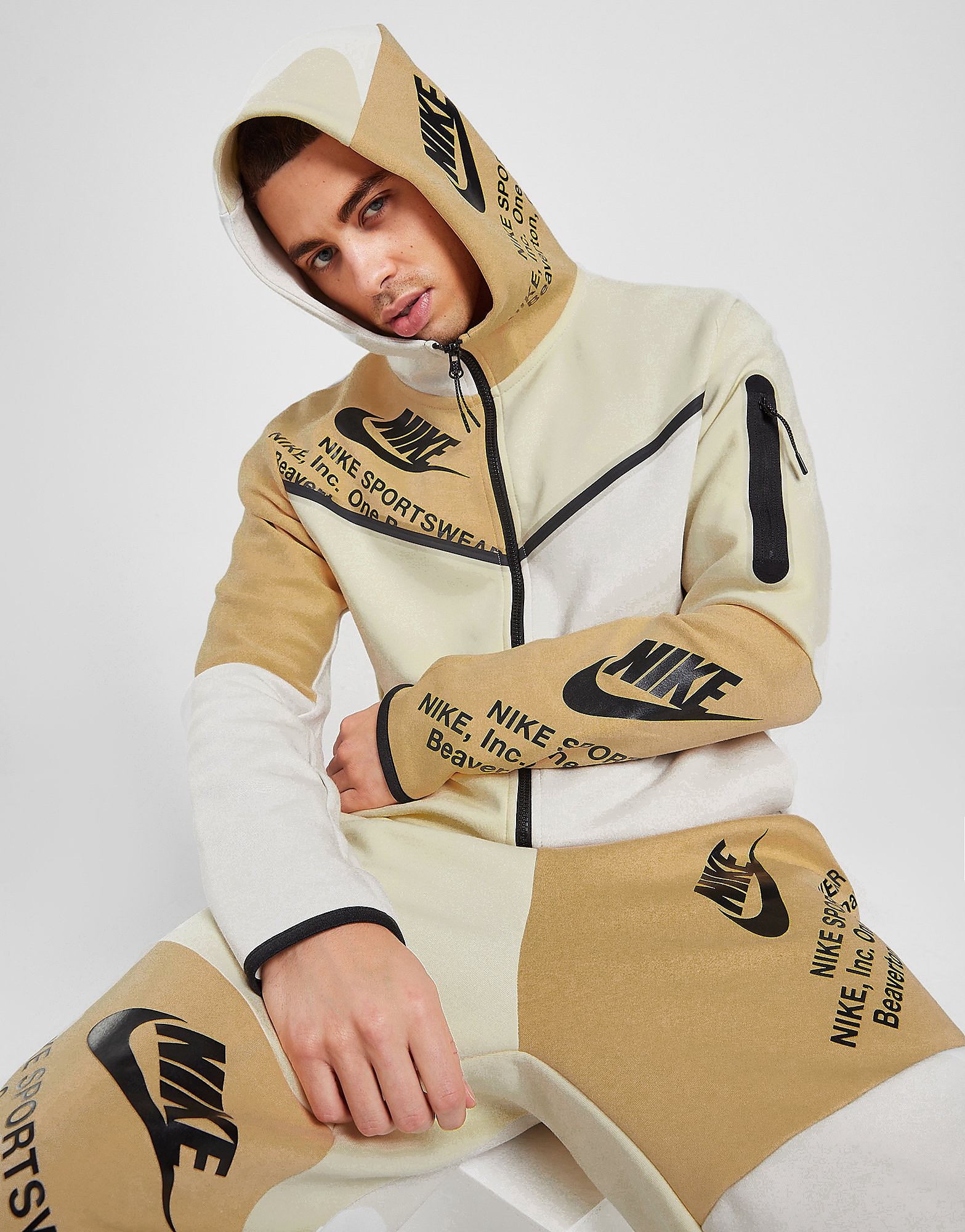 

Nike Tech Fleece Graphic Full Zip Hoodie - Brown - Mens, Brown