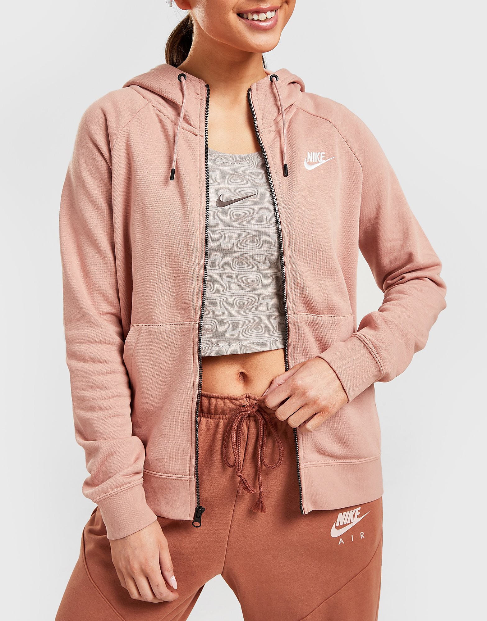 

Nike Sportswear Essential Full Zip Hoodie - Rose Whisper/White - Womens, Rose Whisper/White