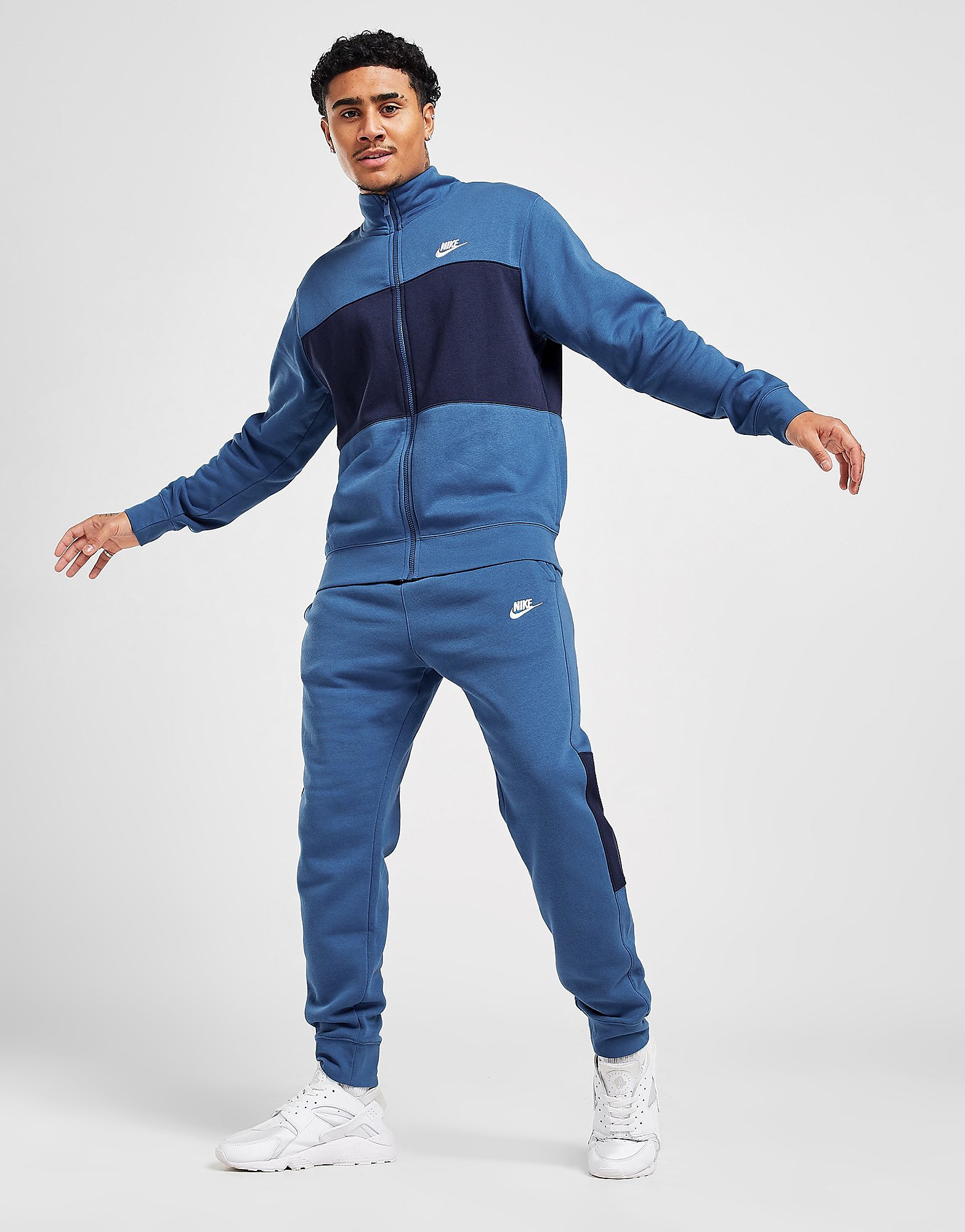 Nike Apollo Fleece Tracksuit - Dark Marina Blue/Midnight Navy/White, Dark Marina Blue/Midnight Navy/White