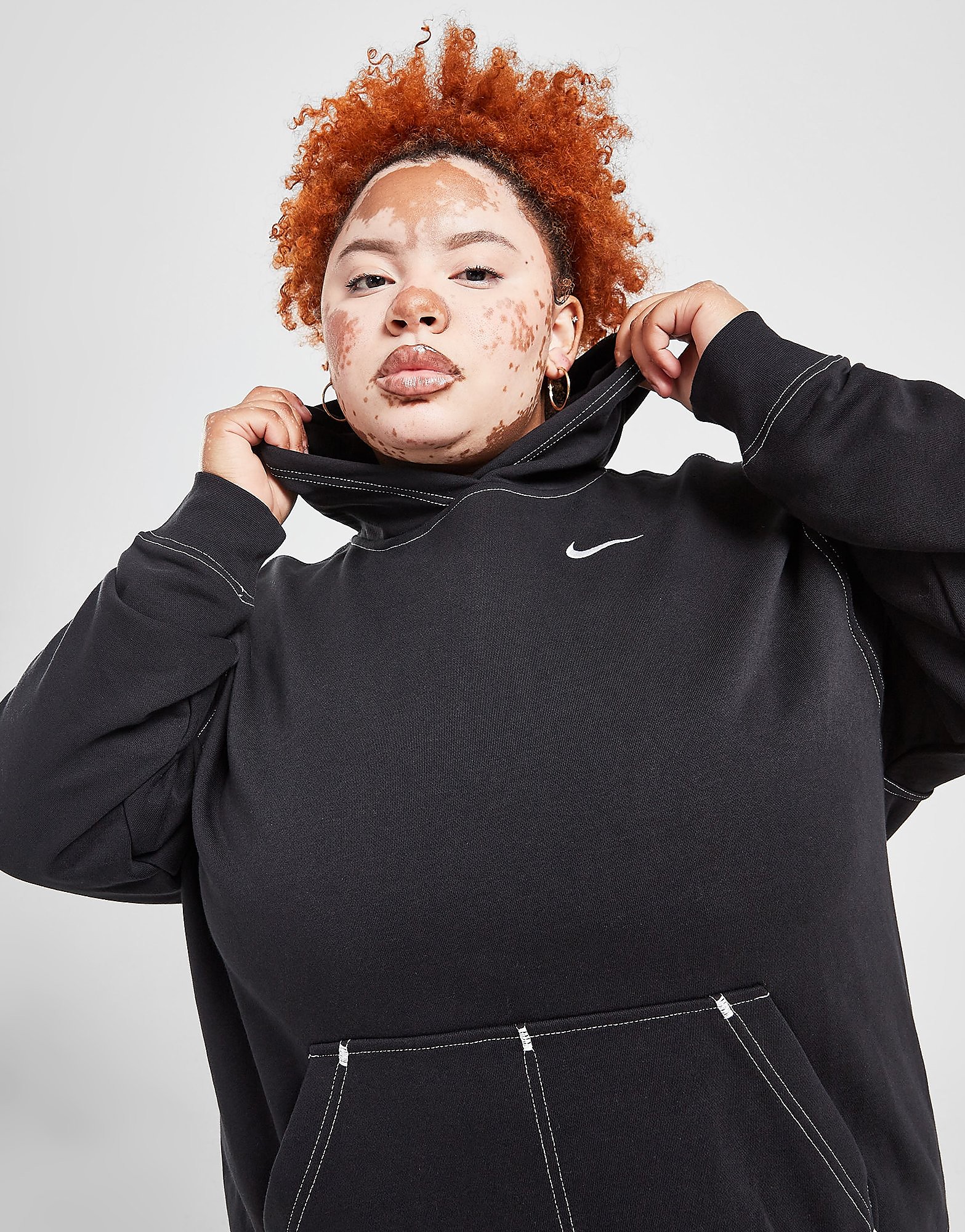 

Nike Swoosh Plus Size Hoodie - Black - Womens, Black