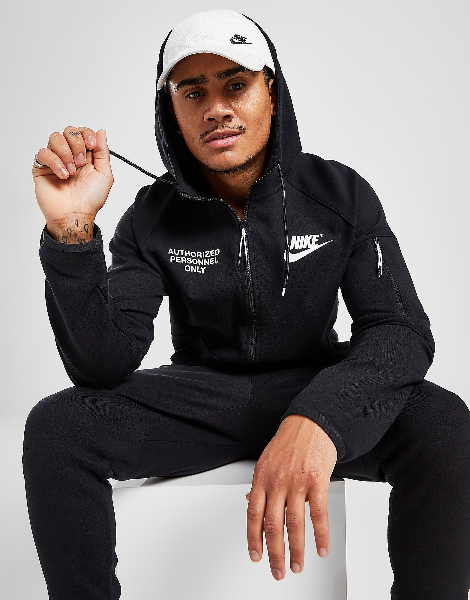 

Nike Authorized Personnel Full Zip Hoodie - Black - Mens, Black