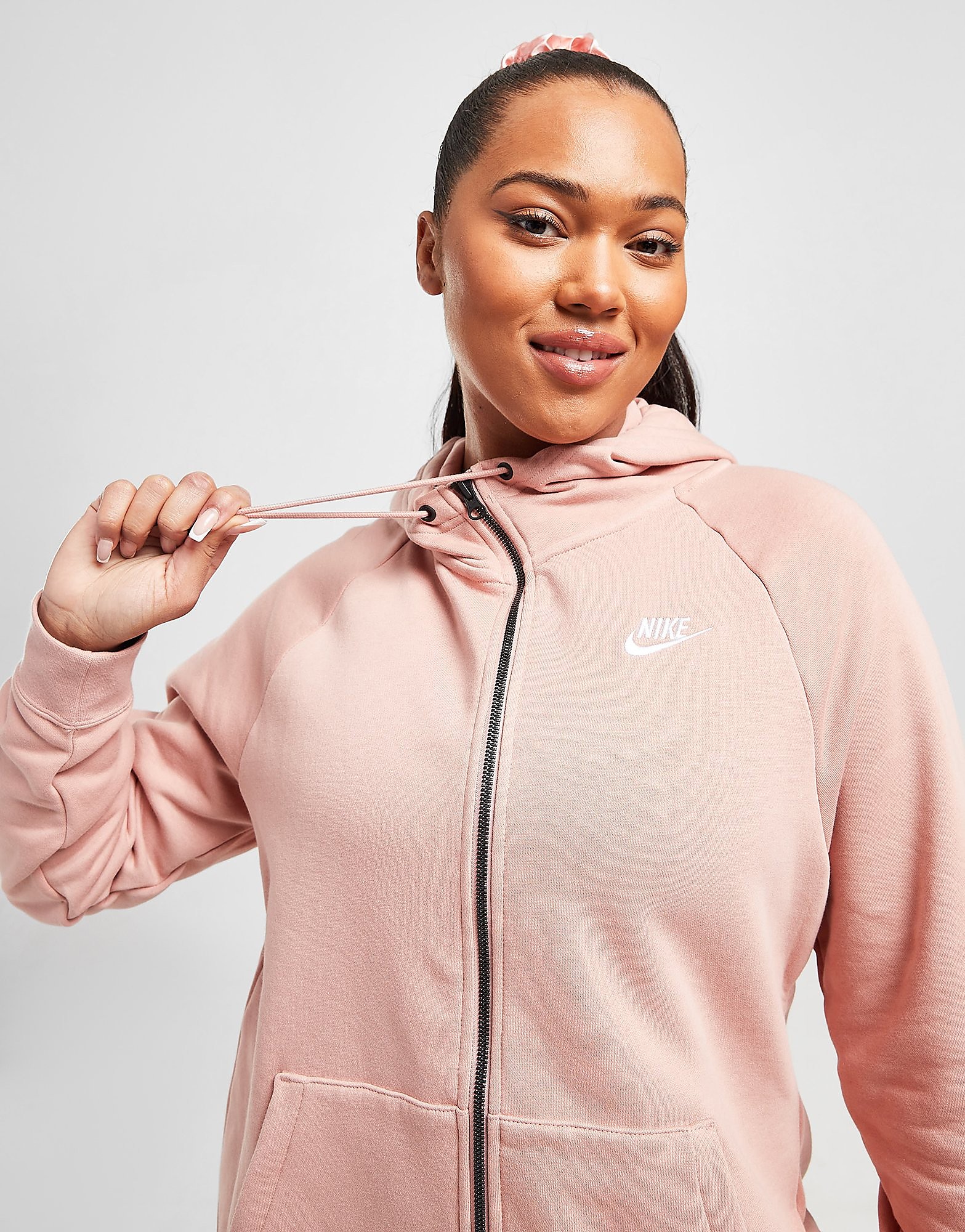 

Nike Essential Full Zip Plus Size Hoodie - Rose Whisper/White - Womens, Rose Whisper/White