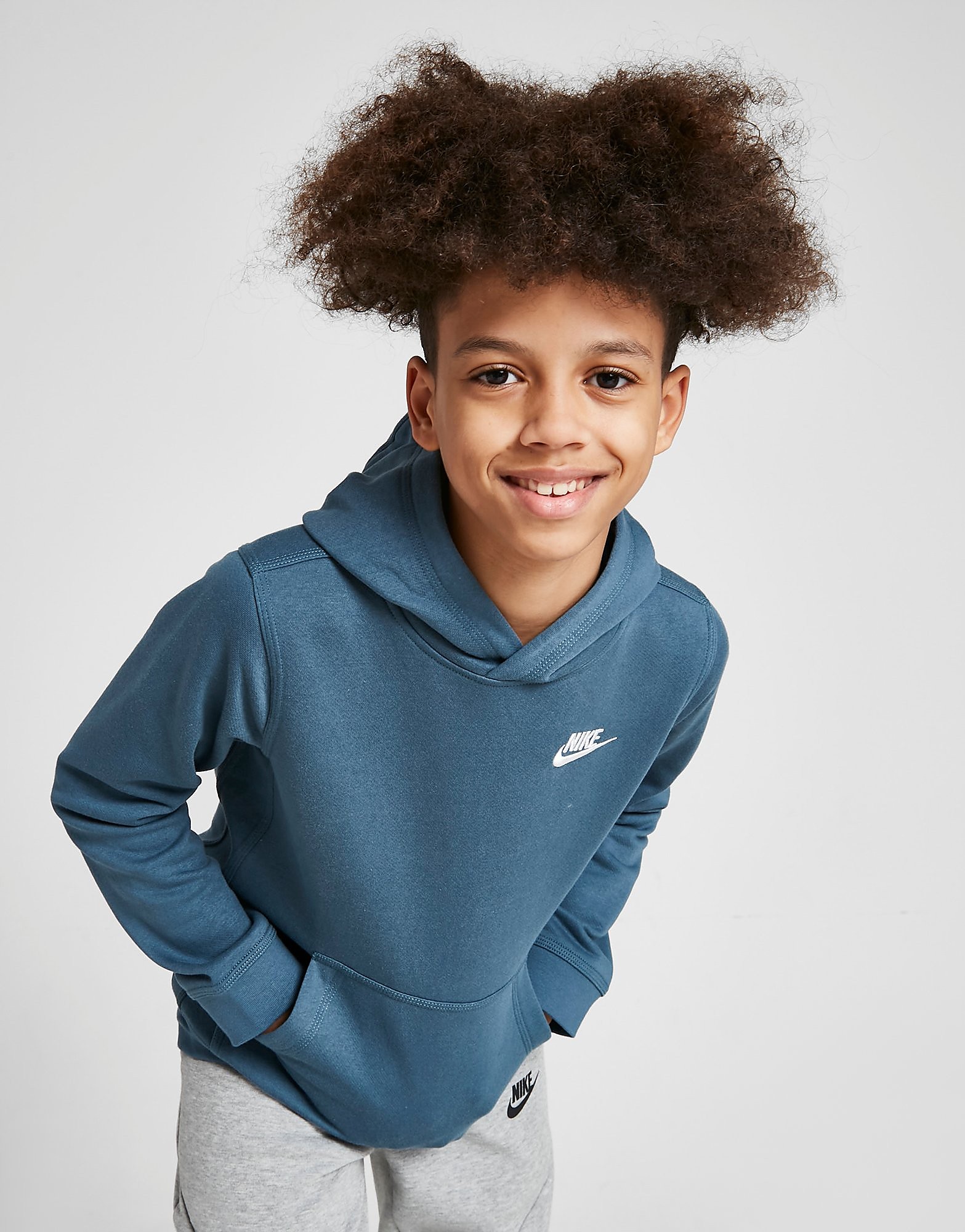 

Nike Sportswear Club Pullover Hoodie Junior - Ash Green/White - Kids, Ash Green/White
