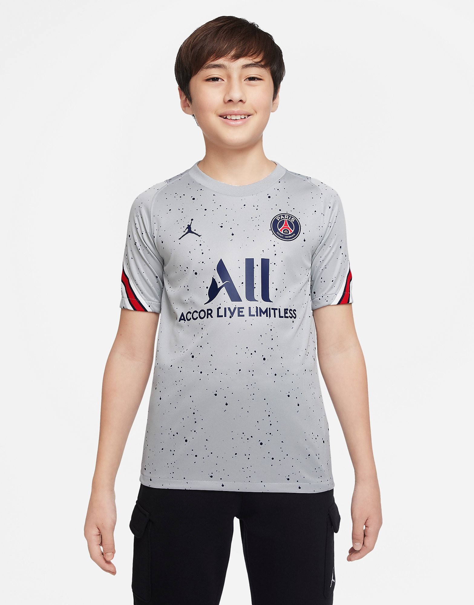 

Jordan Paris Saint Germain Fourth Strike T-Shirt Junior - Wolf Grey/Wolf Grey/White/Midnight Navy - Kids, Wolf Grey/Wolf Grey/White/Midnight Navy