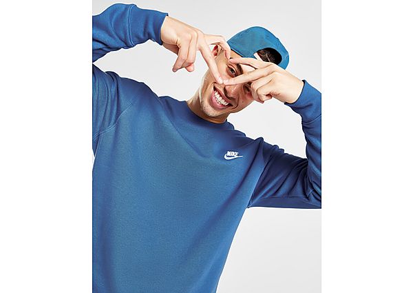 Nike Foundation Crew Sweatshirt - Dark Marina Blue/White - Mens, Dark Marina Blue/White