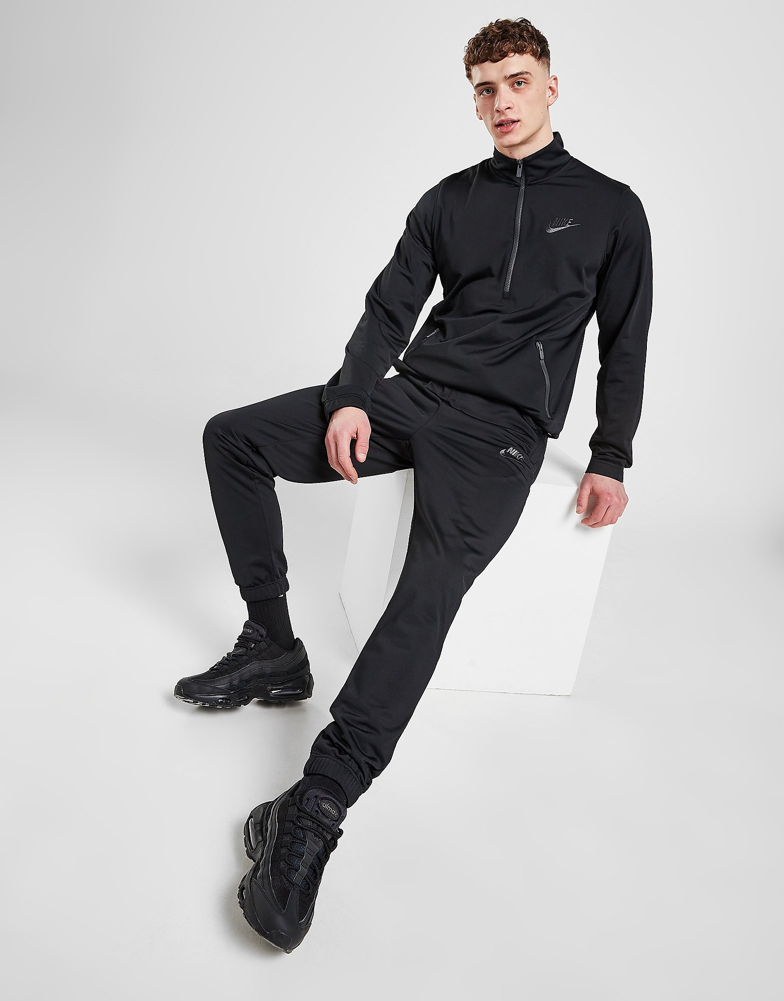 

Nike Poly 1/2 Zip Tracksuit - Black/Dark Smoke Grey, Black/Dark Smoke Grey
