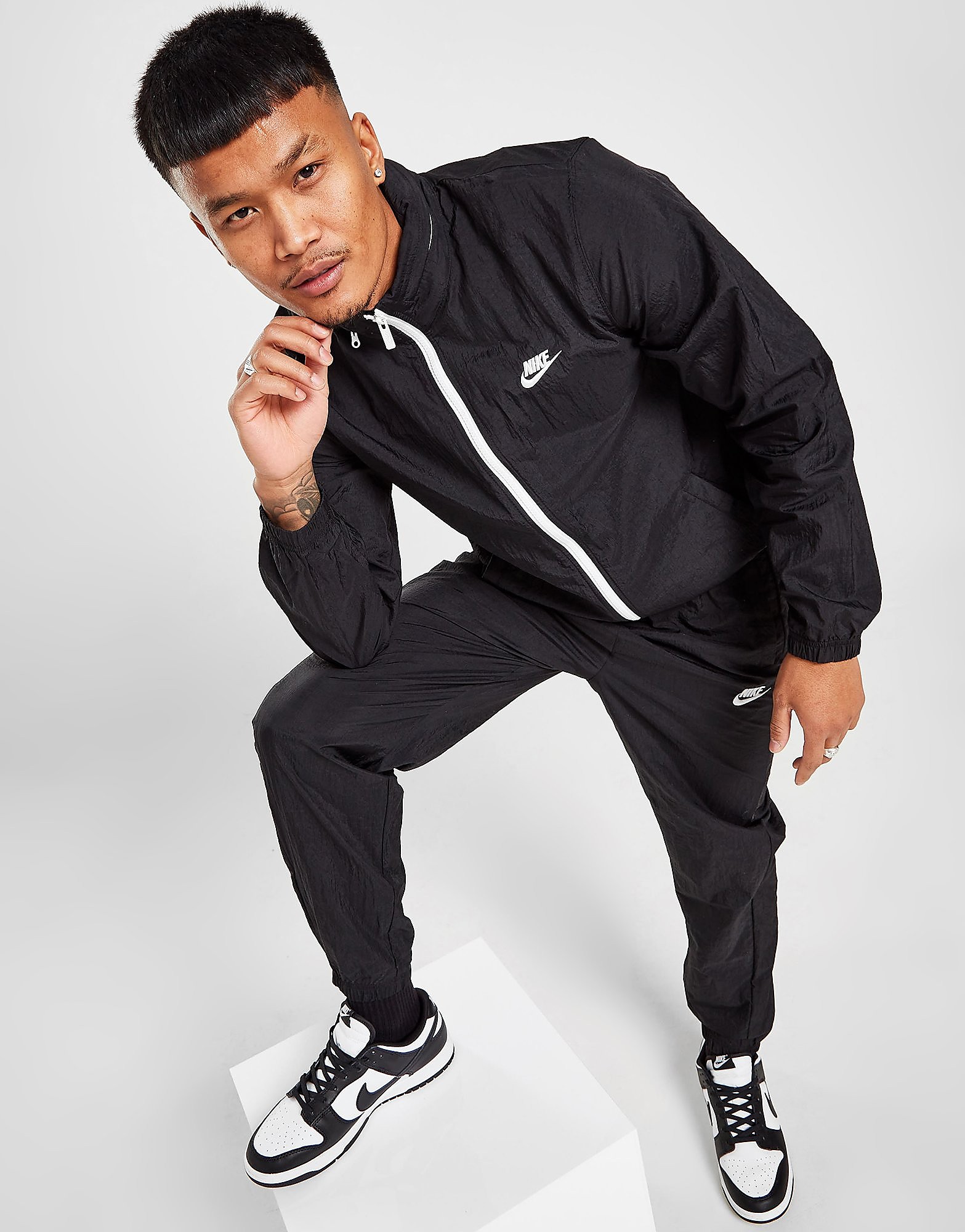 

Nike Woven Full Zip Tracksuit - Black/White, Black/White