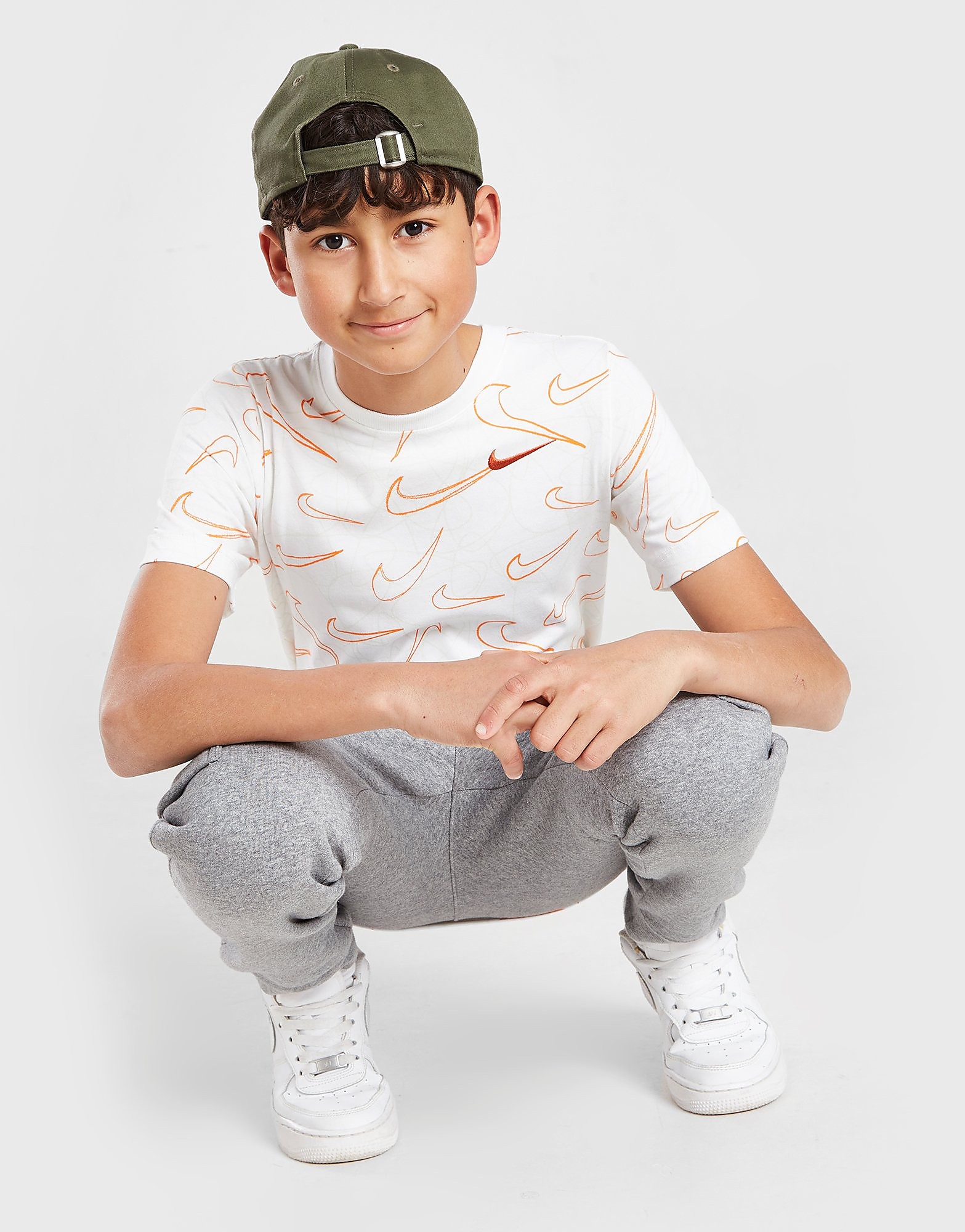 

Nike All Over Print Swoosh T-Shirt Junior - White - Kids, White