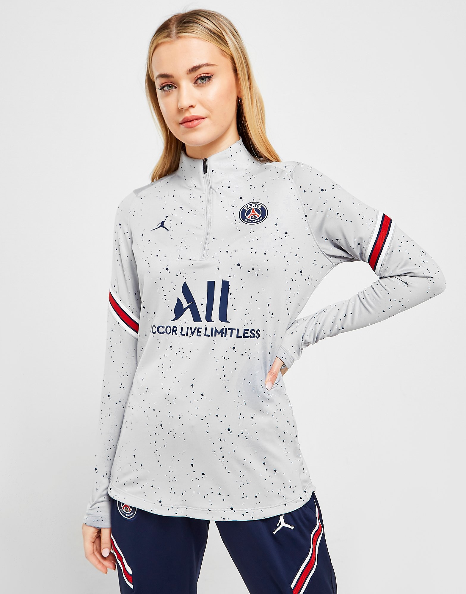 

Jordan Paris Saint Germain Strike Drill Top - Wolf Grey/Wolf Grey/White/Midnight Navy - Womens, Wolf Grey/Wolf Grey/White/Midnight Navy