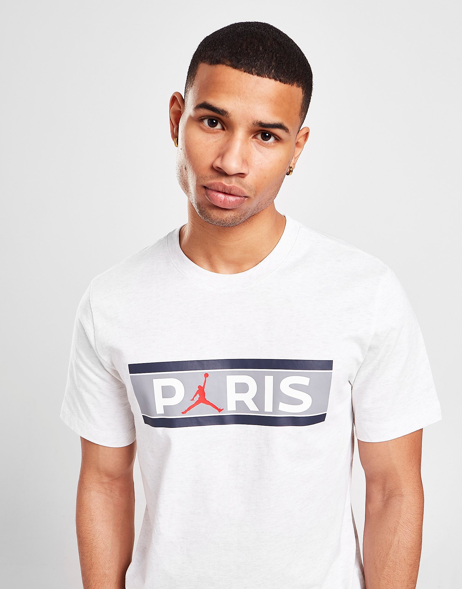 

Jordan Paris Saint Germain Wordmark T-Shirt - Light Grey - Mens, Light Grey