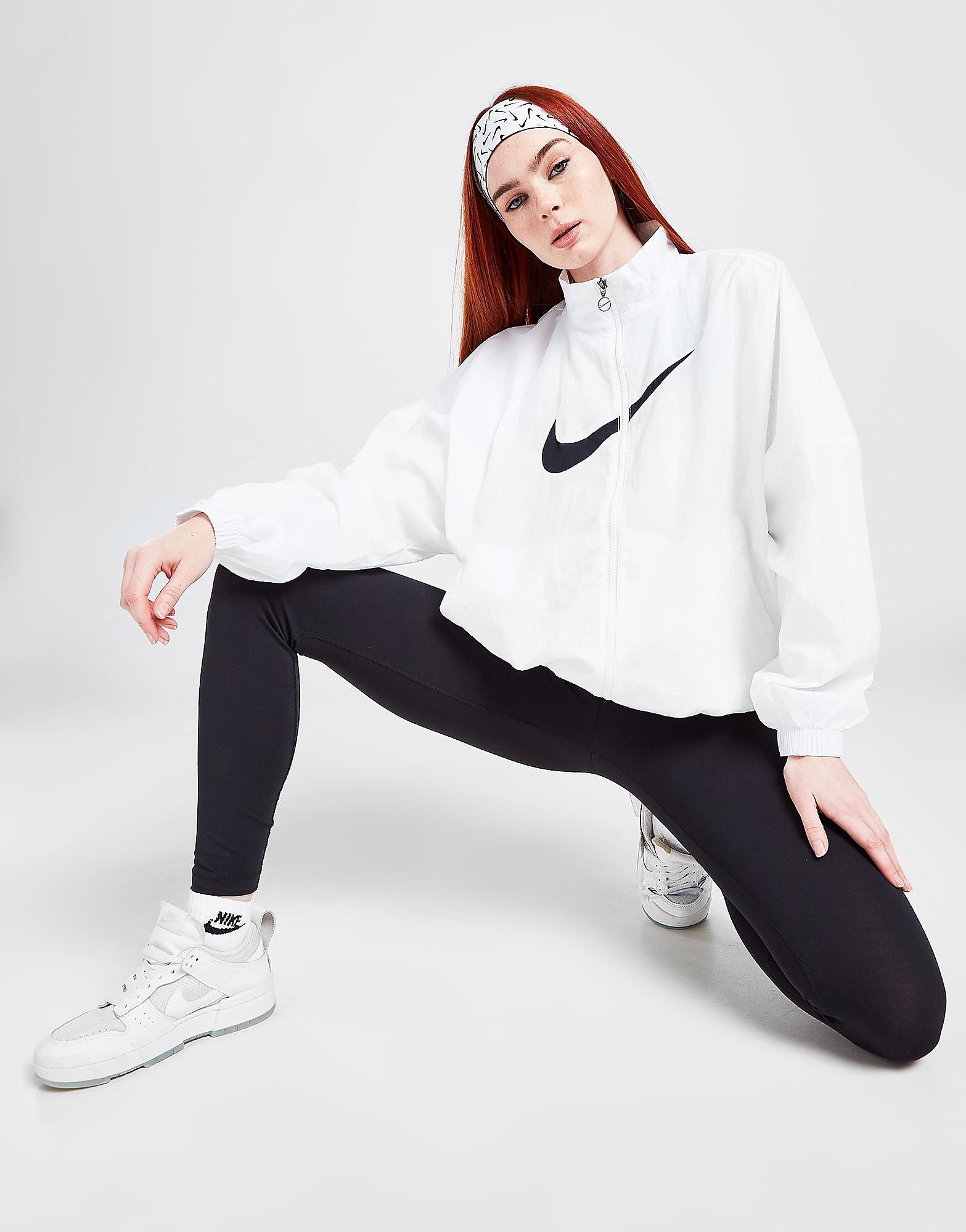 

Nike Woven Full Zip Jacket - White/Black - Womens, White/Black