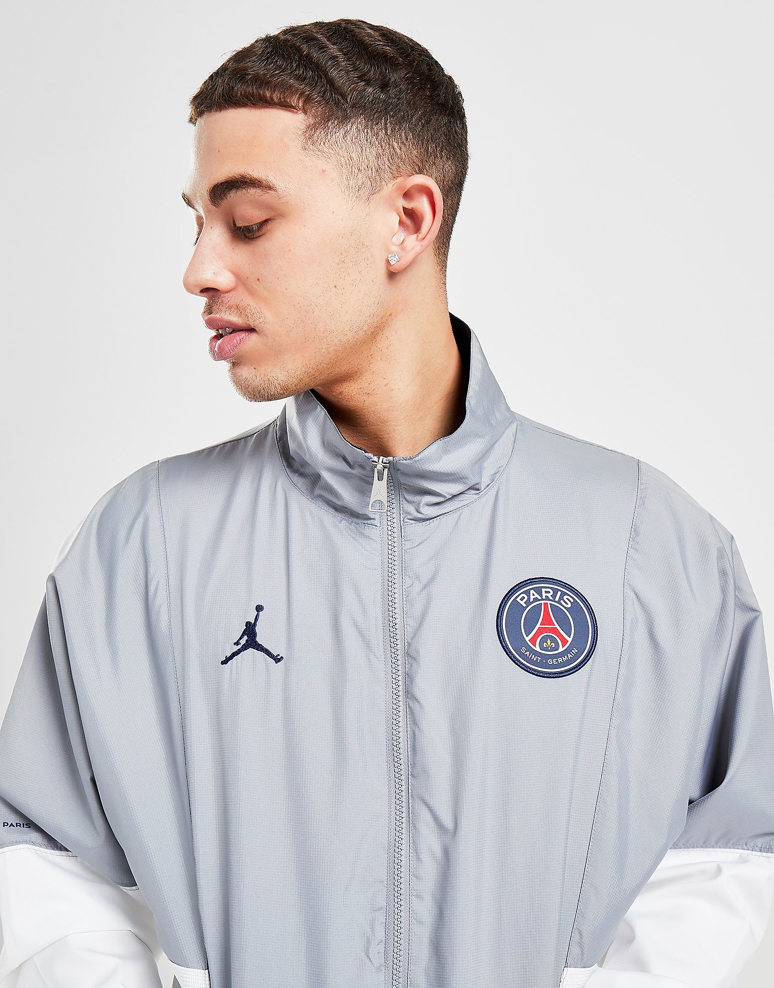 

Jordan Paris Saint Germain Flight Suit Jacket - Stealth/White - Mens, Stealth/White