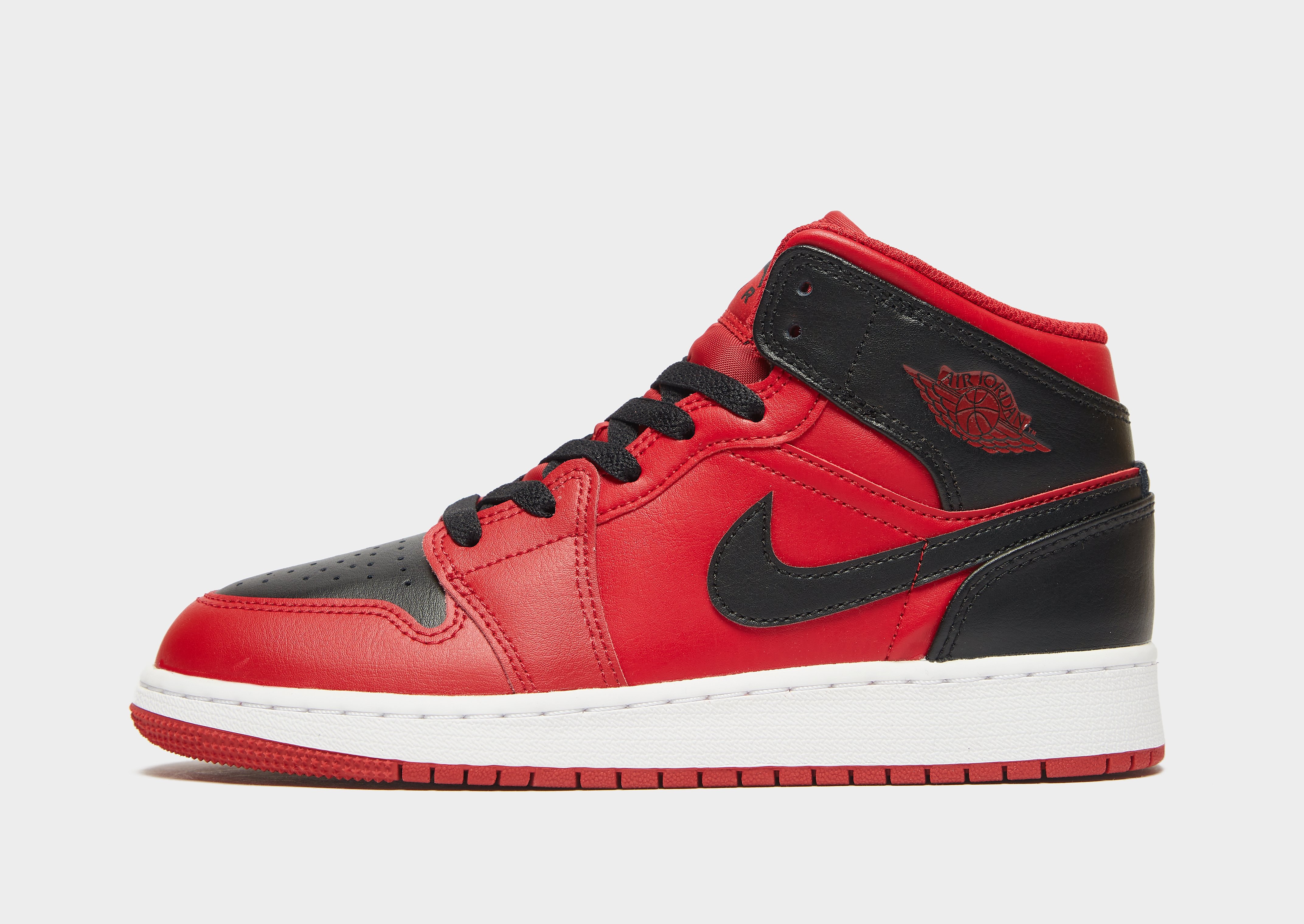 

Jordan Air 1 Mid Junior - Red/Black - Kids, Red/Black