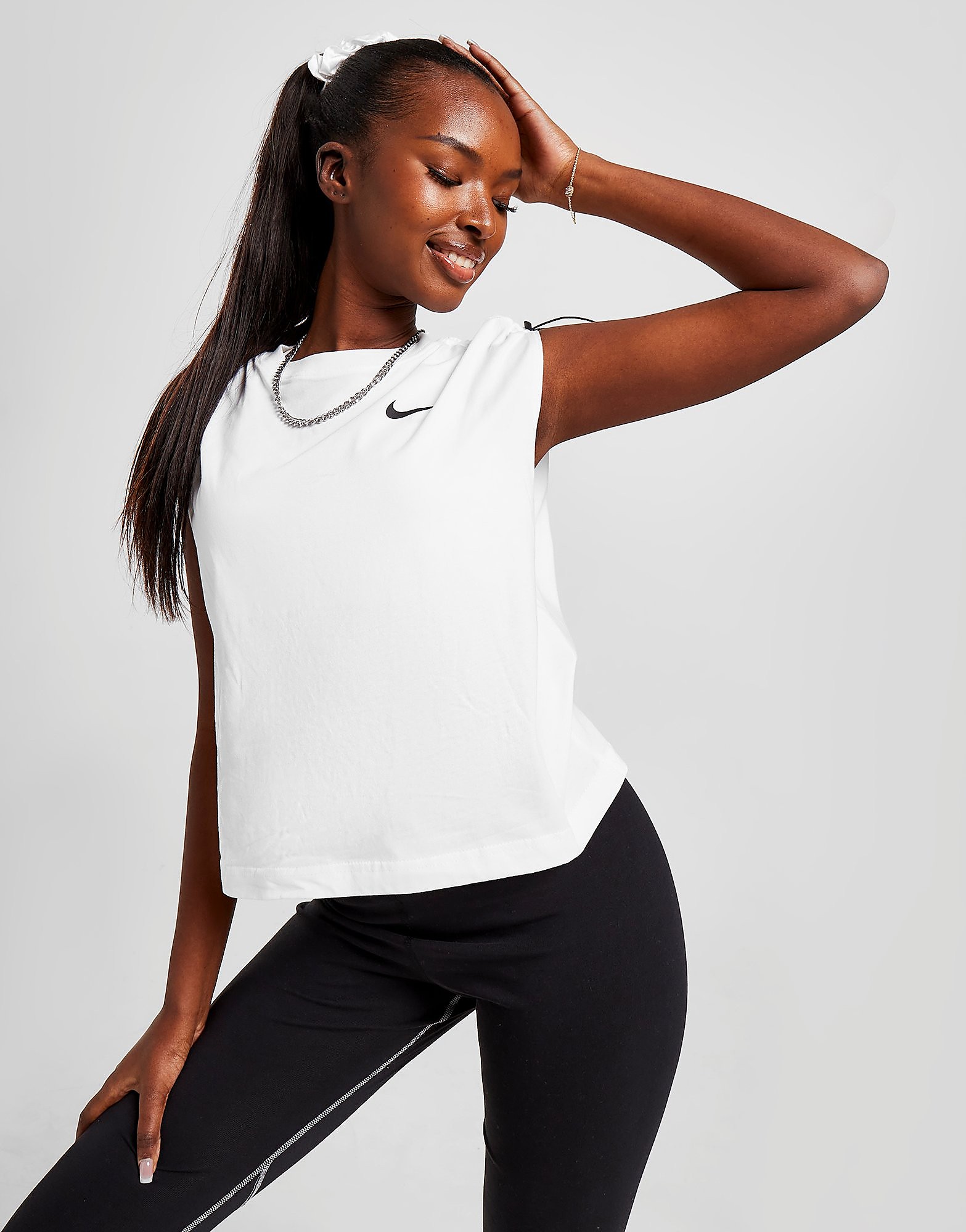 

Nike Trend Tank Top - White/Black - Womens, White/Black