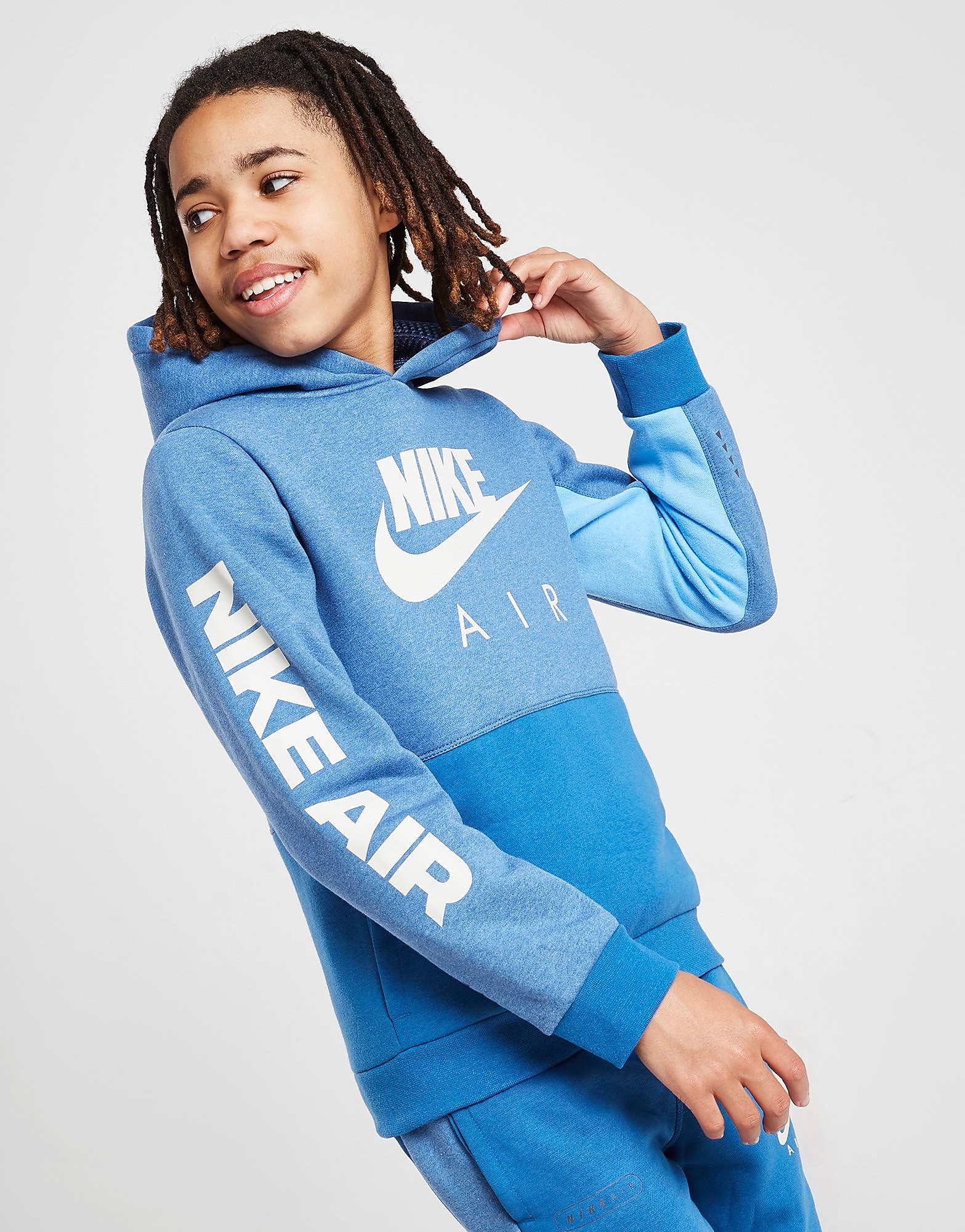 

Nike Air Pullover Hoodie Junior - Dark Marina Blue/Heather/University Blue/Light Bone - Kids, Dark Marina Blue/Heather/University Blue/Light Bone
