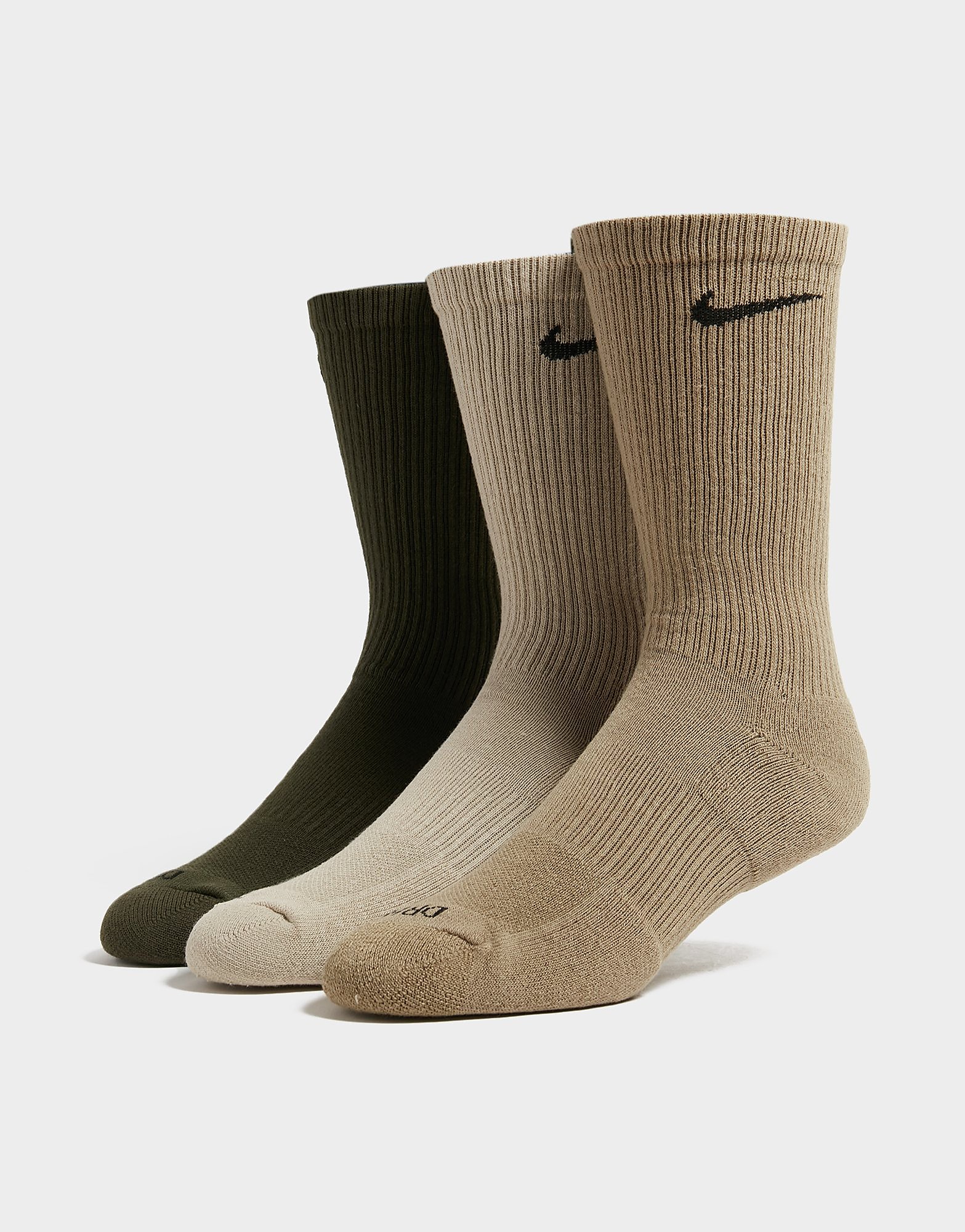 

Nike 3 Pack Crew Heritage Socks - Brown - Mens, Brown