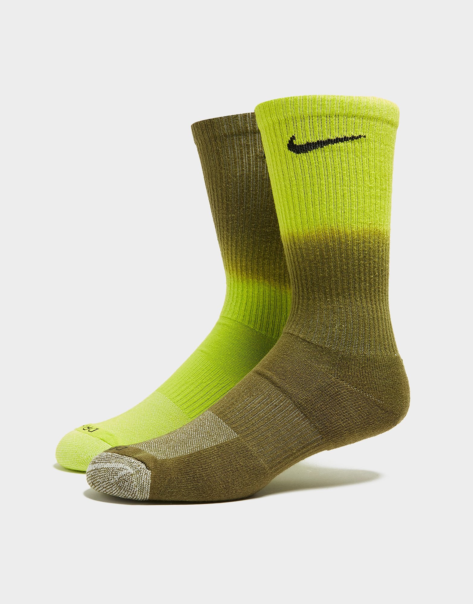 

Nike 2 Pack Crew Everyday+ Socks - Green - Mens, Green