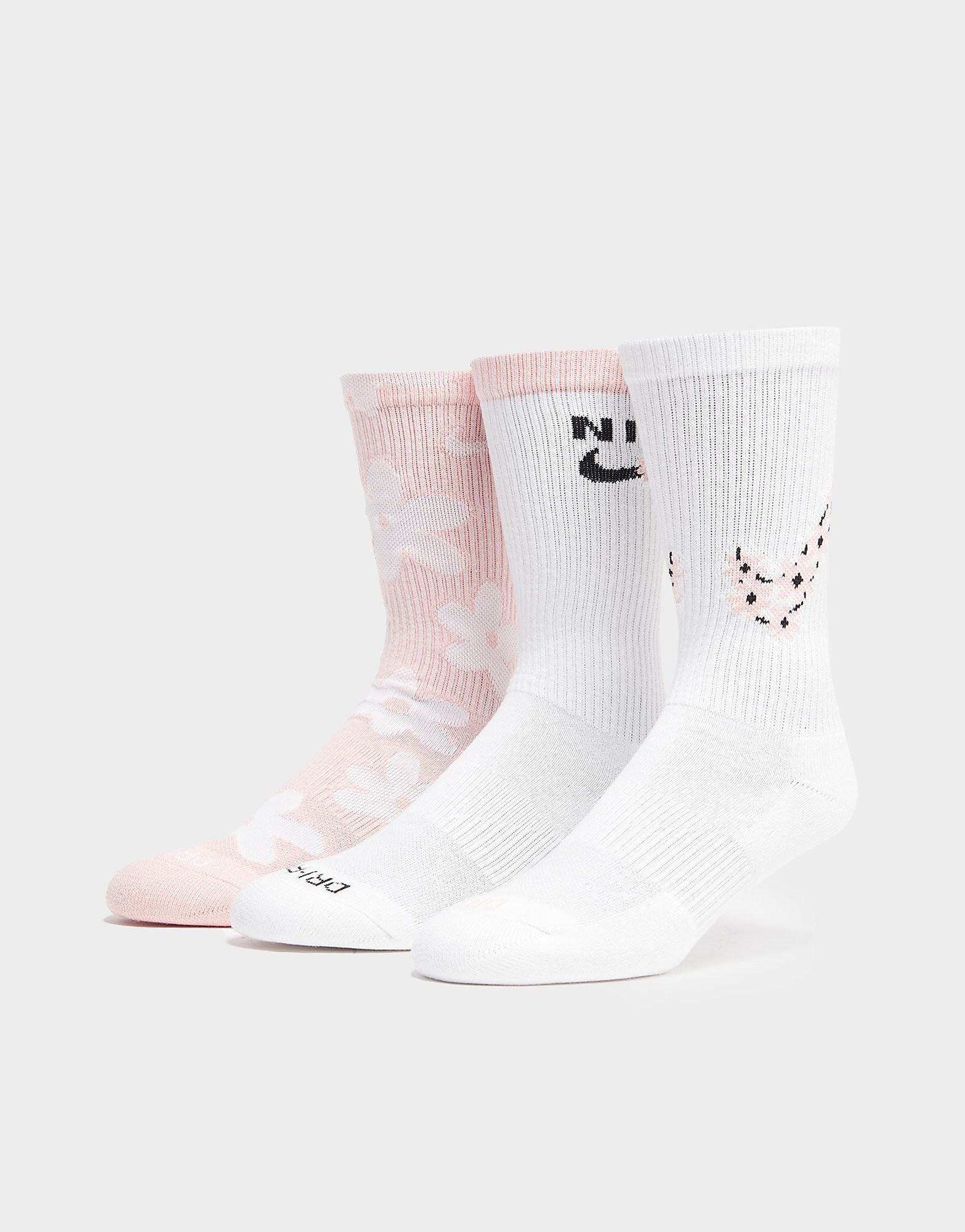 Nike Girls' Everyday Plus Cushioned Crew Socks Junior - White - Kids, White