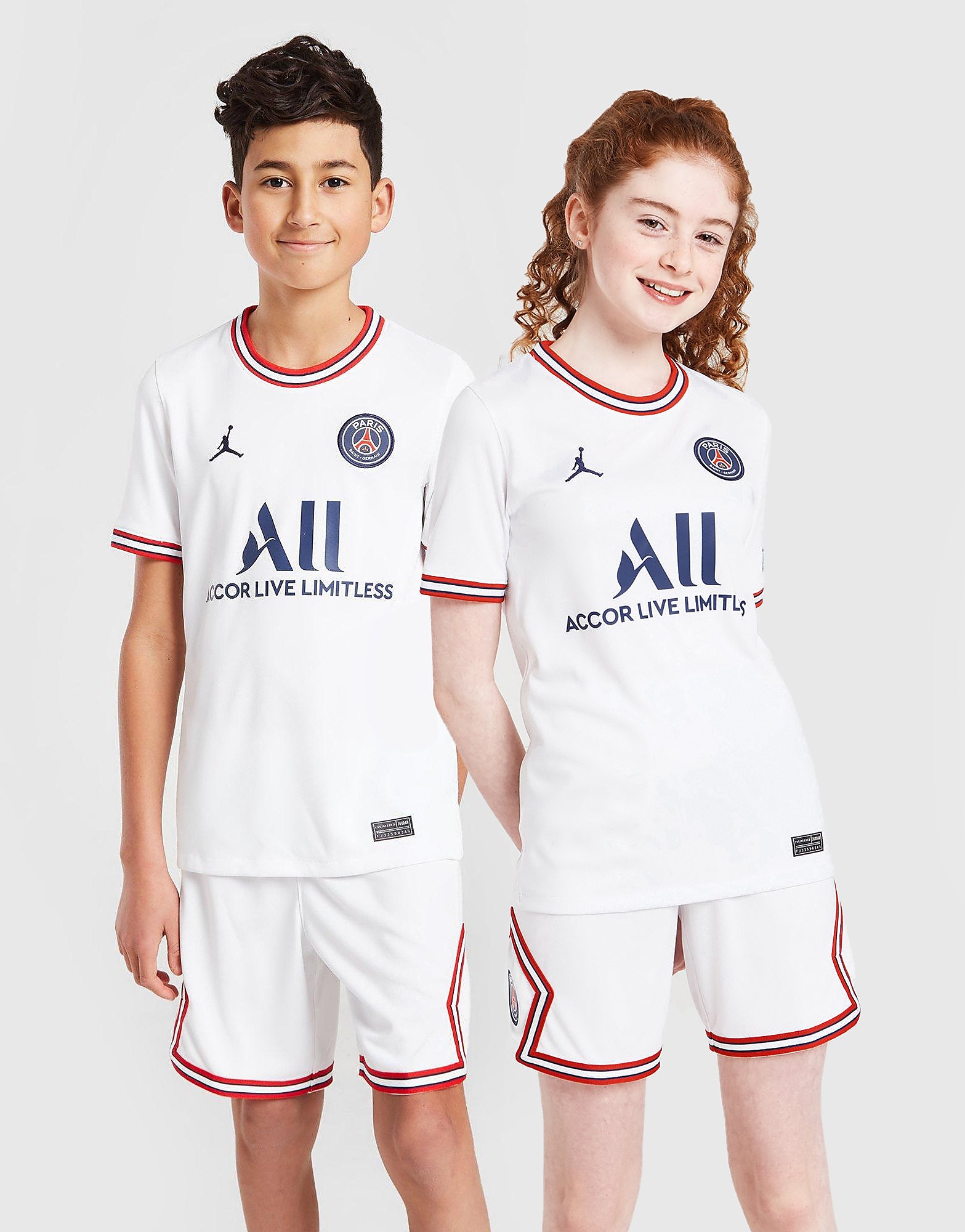 

Jordan Paris Saint Germain 2021/22 Fourth Shirt Junior - White/Navy - Kids, White/Navy