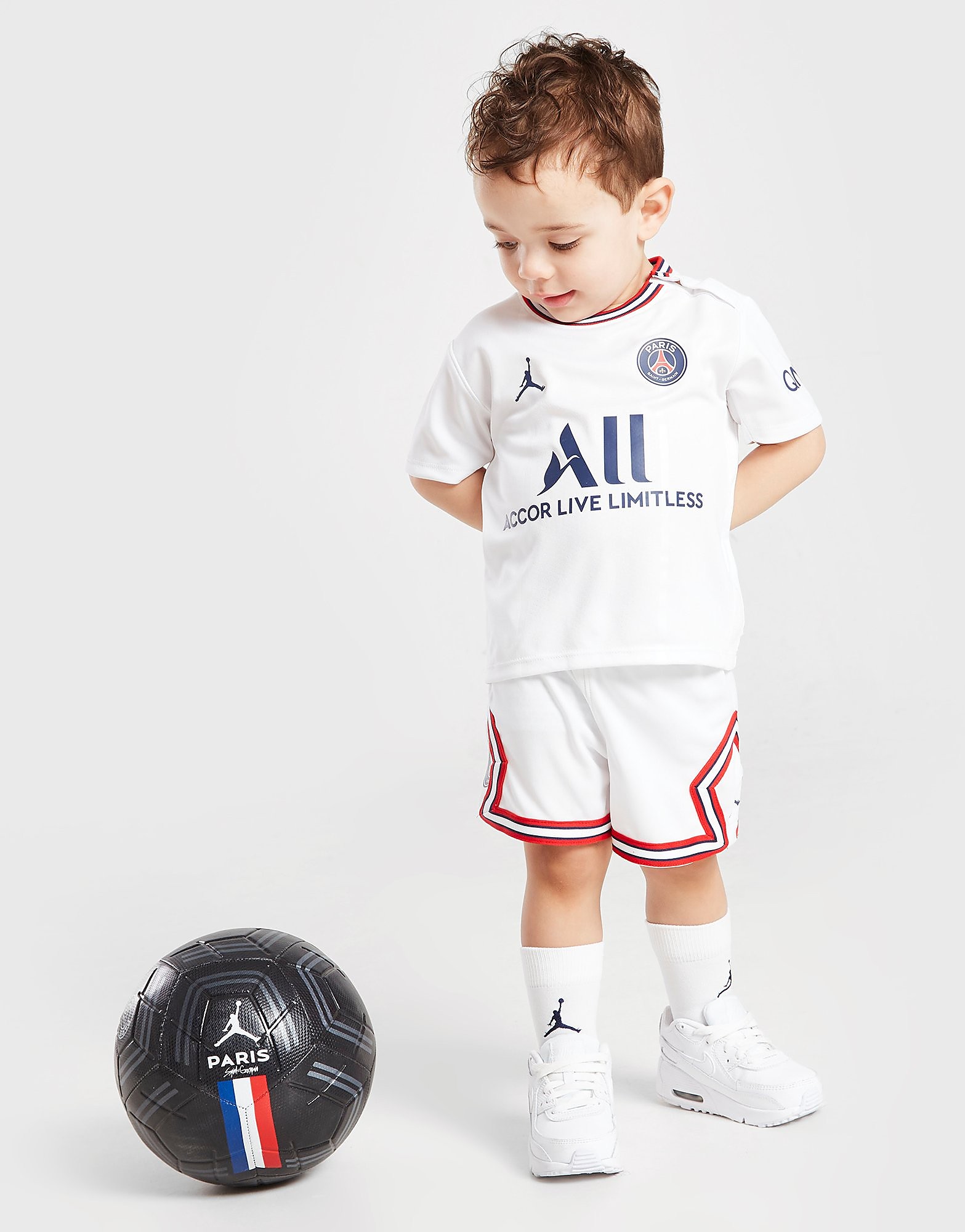 

Jordan Paris Saint Germain 2021/22 Fourth Kit Infant - White/Navy - Kids, White/Navy