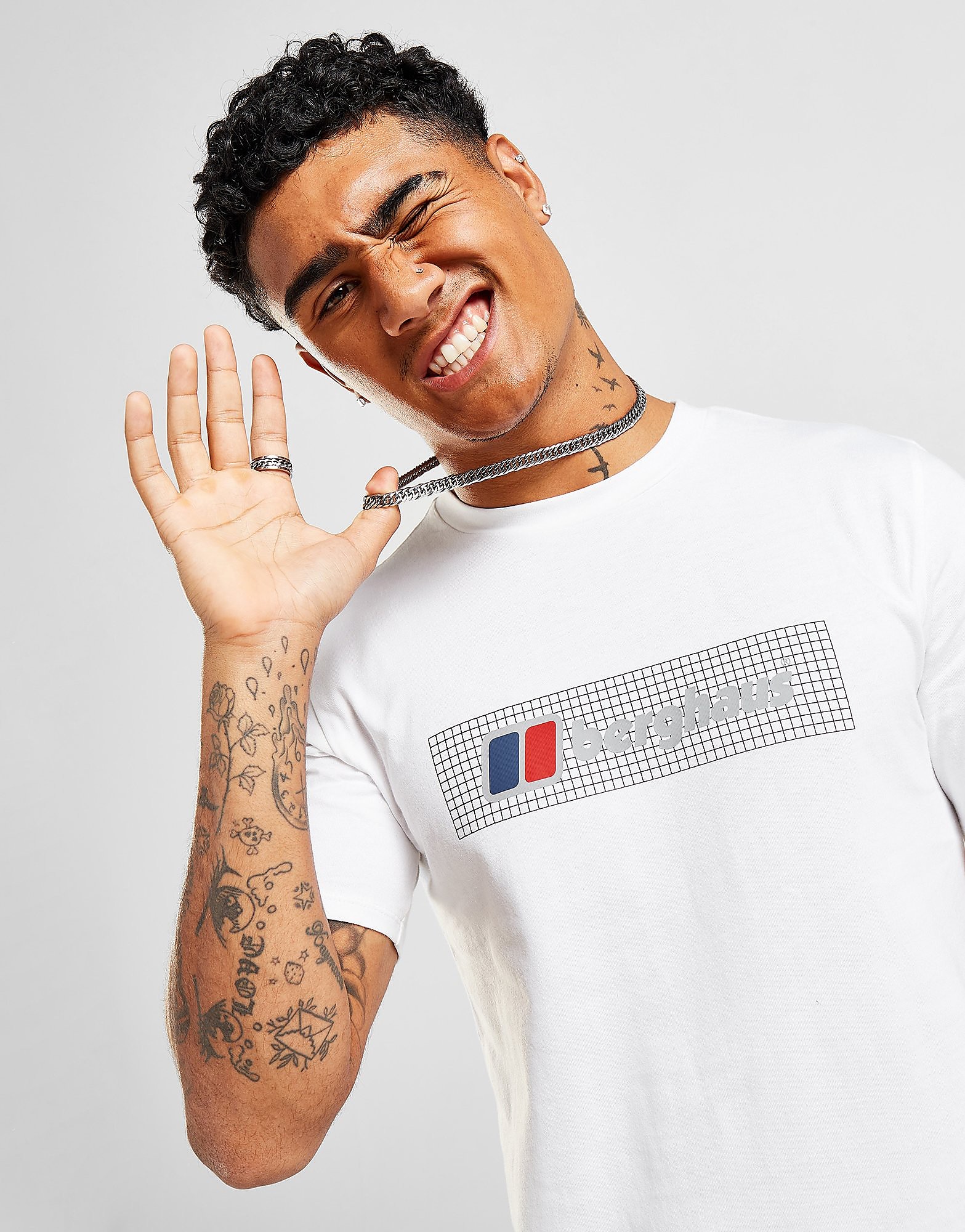 Berghaus T-Shirt Grid Logo - Branco - Mens, Branco