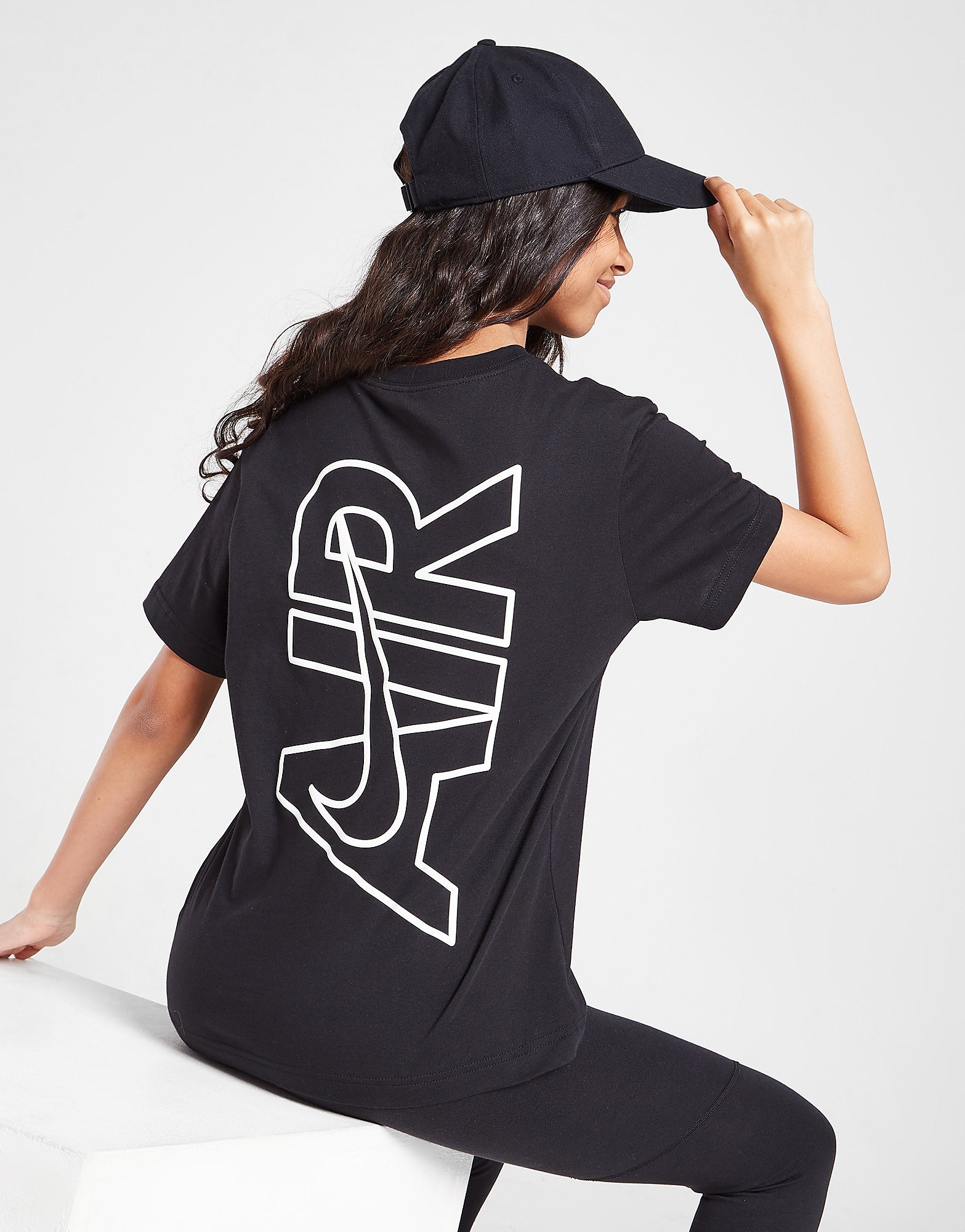

Nike Girls' Air Boyfriend T-Shirt Junior - Black/BLK/WH - Kids, Black/BLK/WH