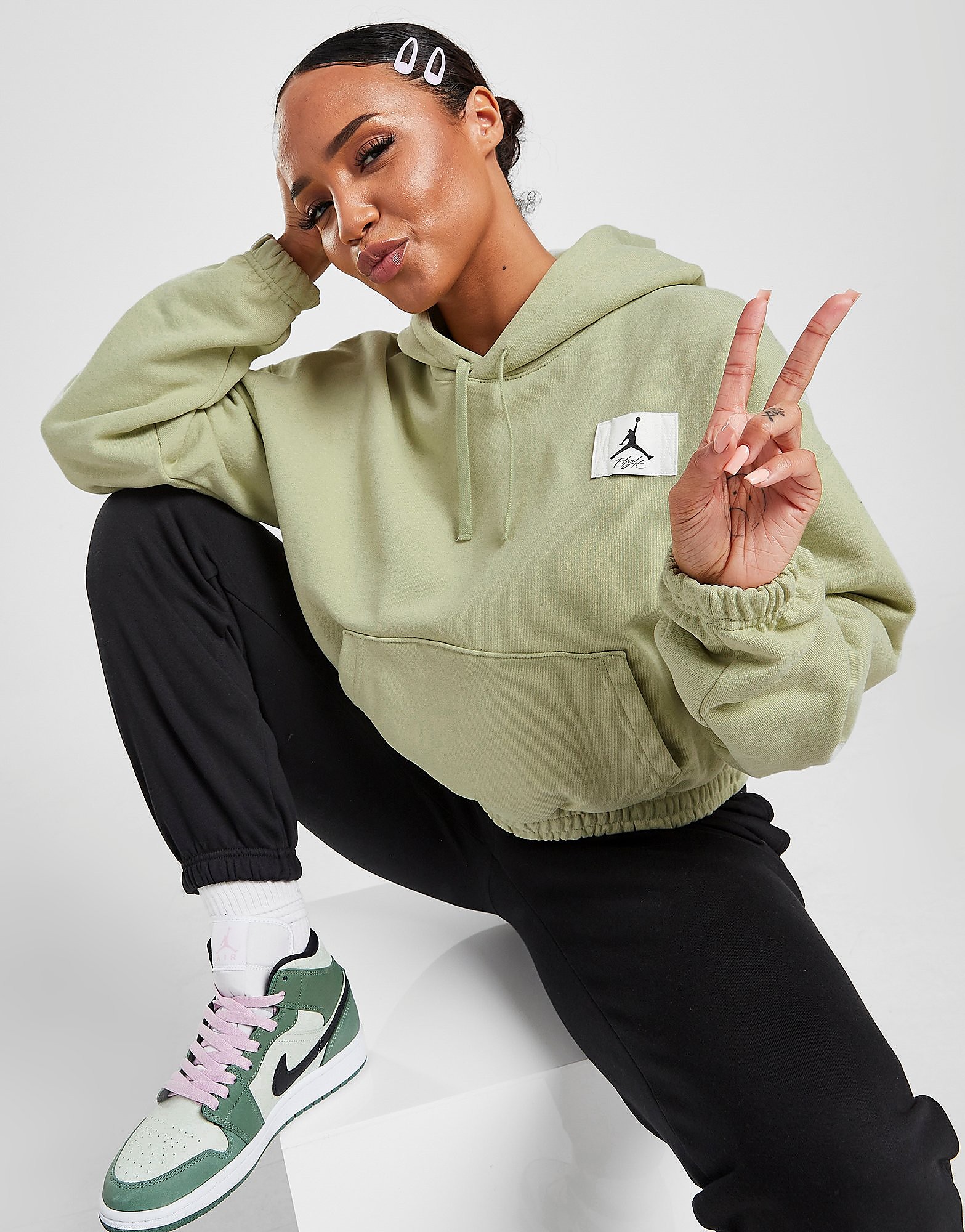 

Jordan Flight Essential Hoodie - Green - Womens, Green