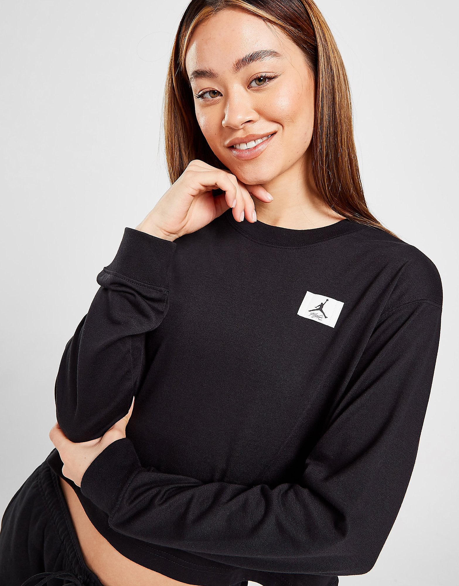 

Jordan Flight Essential Long Sleeve T-Shirt - Black - Womens, Black