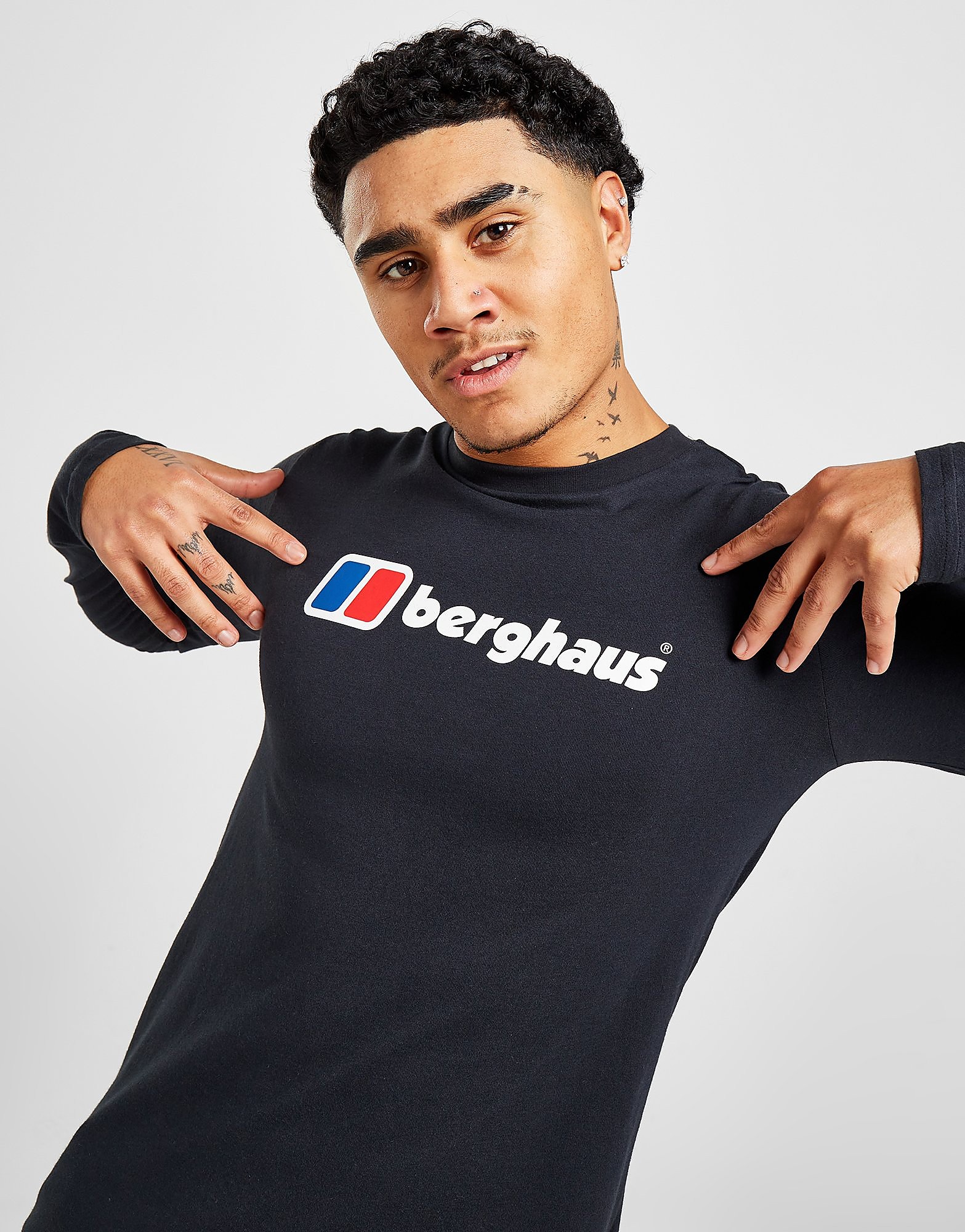 

Berghaus Large Logo Long Sleeve T-Shirt - Black - Mens, Black